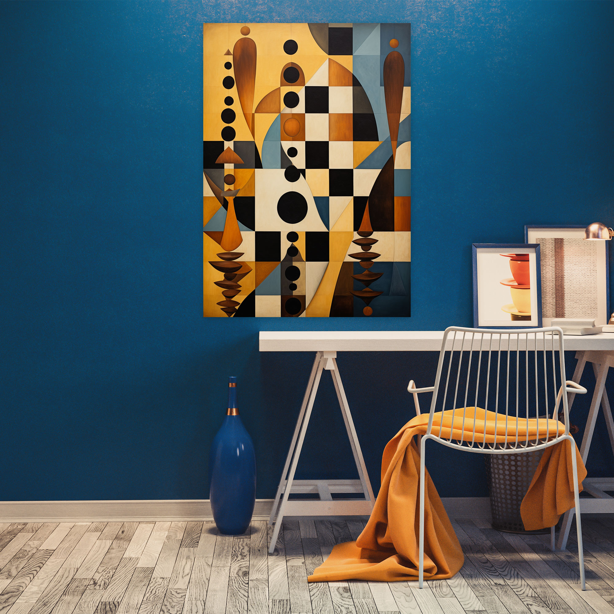 Chess Geometric Canvas Print - Chess, Canvas Wall Art, Chessboard Patterns, Wall Decoration