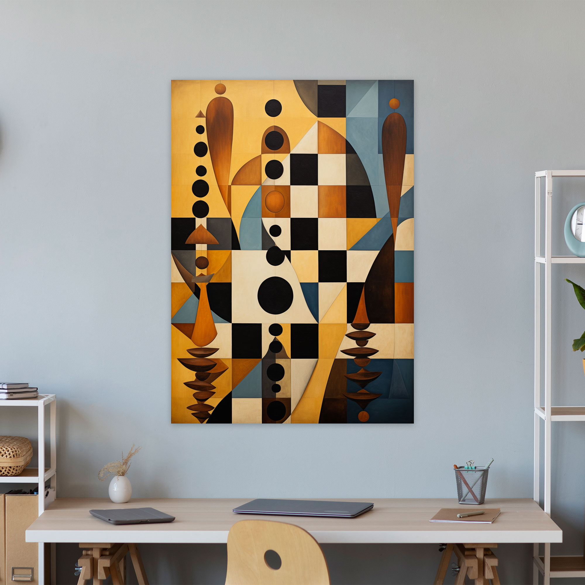 Chess Geometric Canvas Print - Chess, Canvas Wall Art, Chessboard Patterns, Wall Decoration