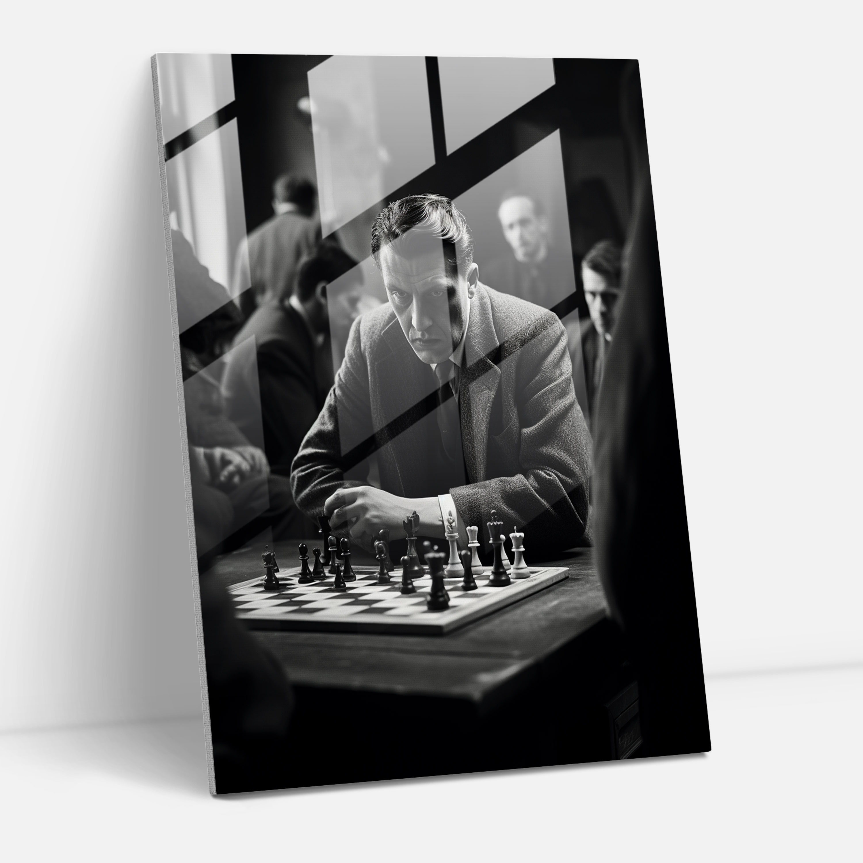 Satranç Cam Duvar Dekorasyonu - Modern Sanat Cam Tablo