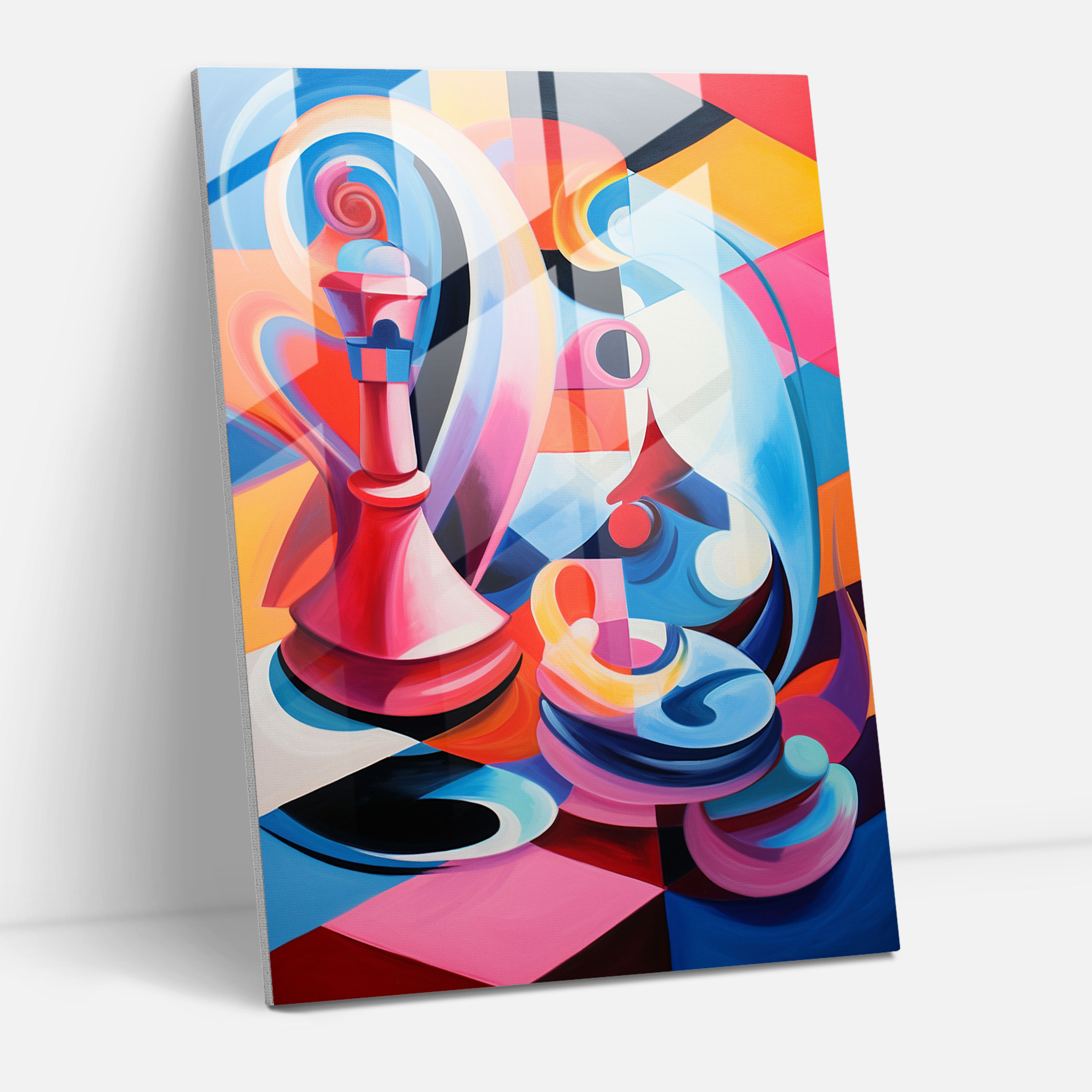 Chess Glass Print - Chess, Chess, Dynamic Patterns, Modern Art