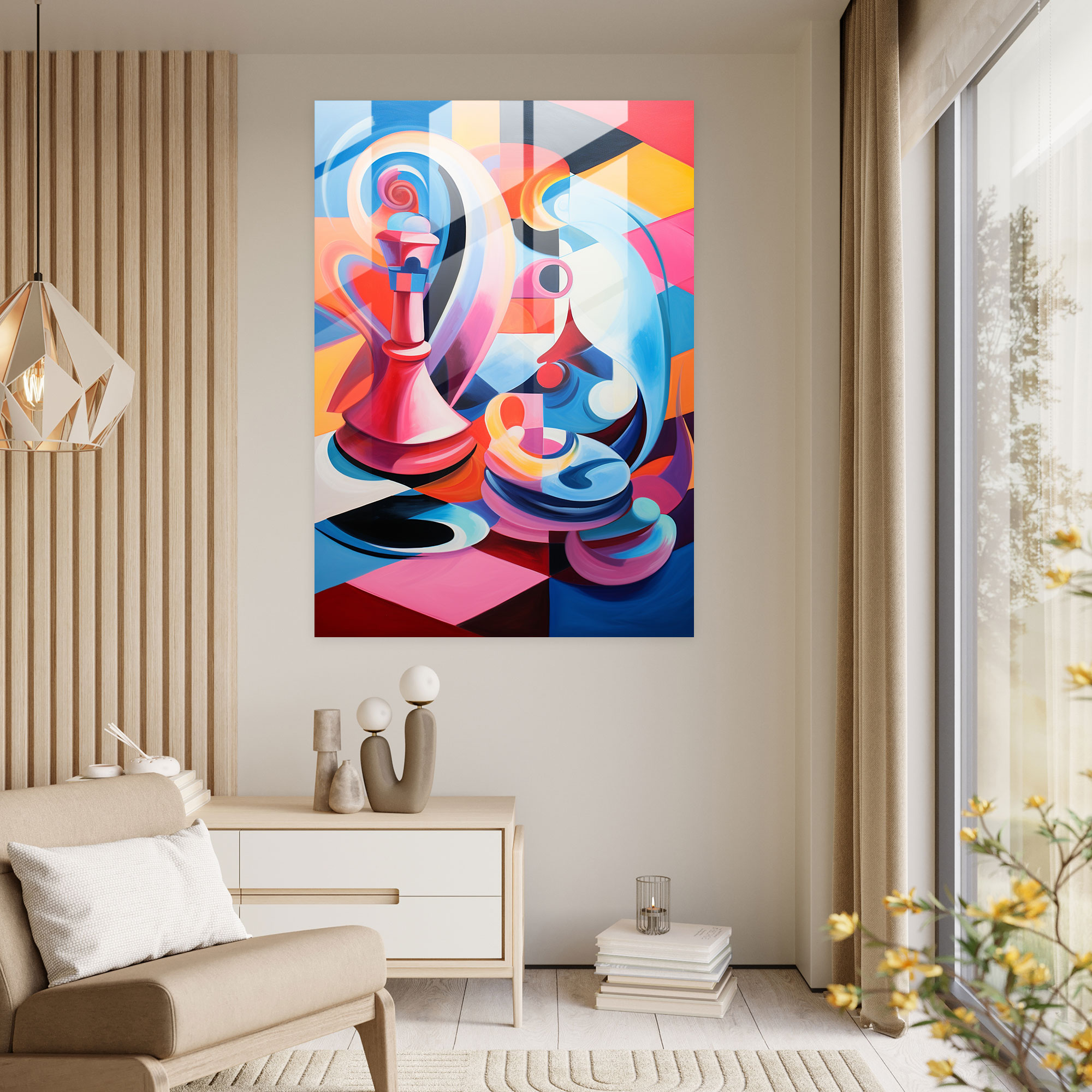 Chess Glass Print - Chess, Chess, Dynamic Patterns, Modern Art