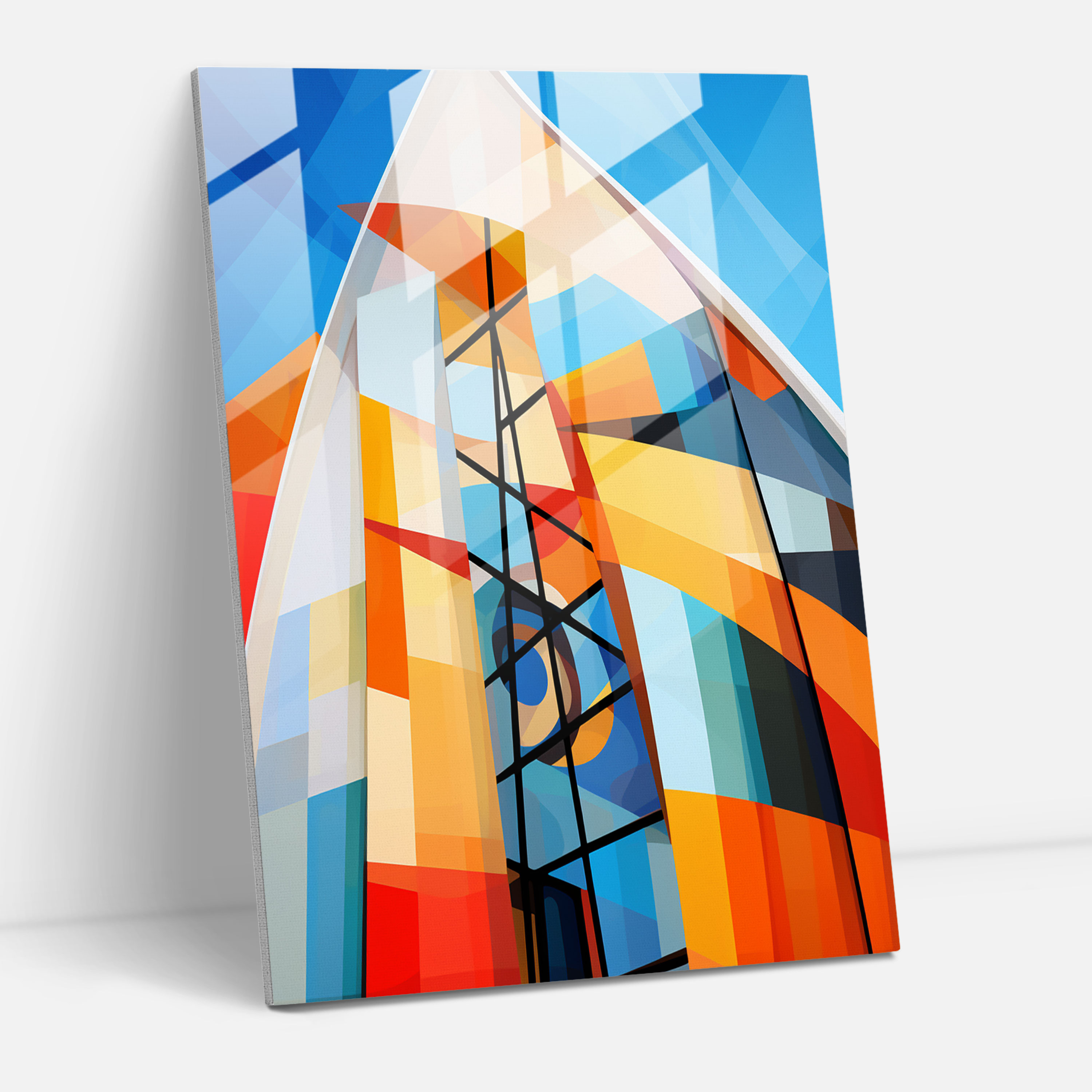 Abstract Church Facade Glass Wall Art - Church, Wall Decoration, Abstract Art, Church