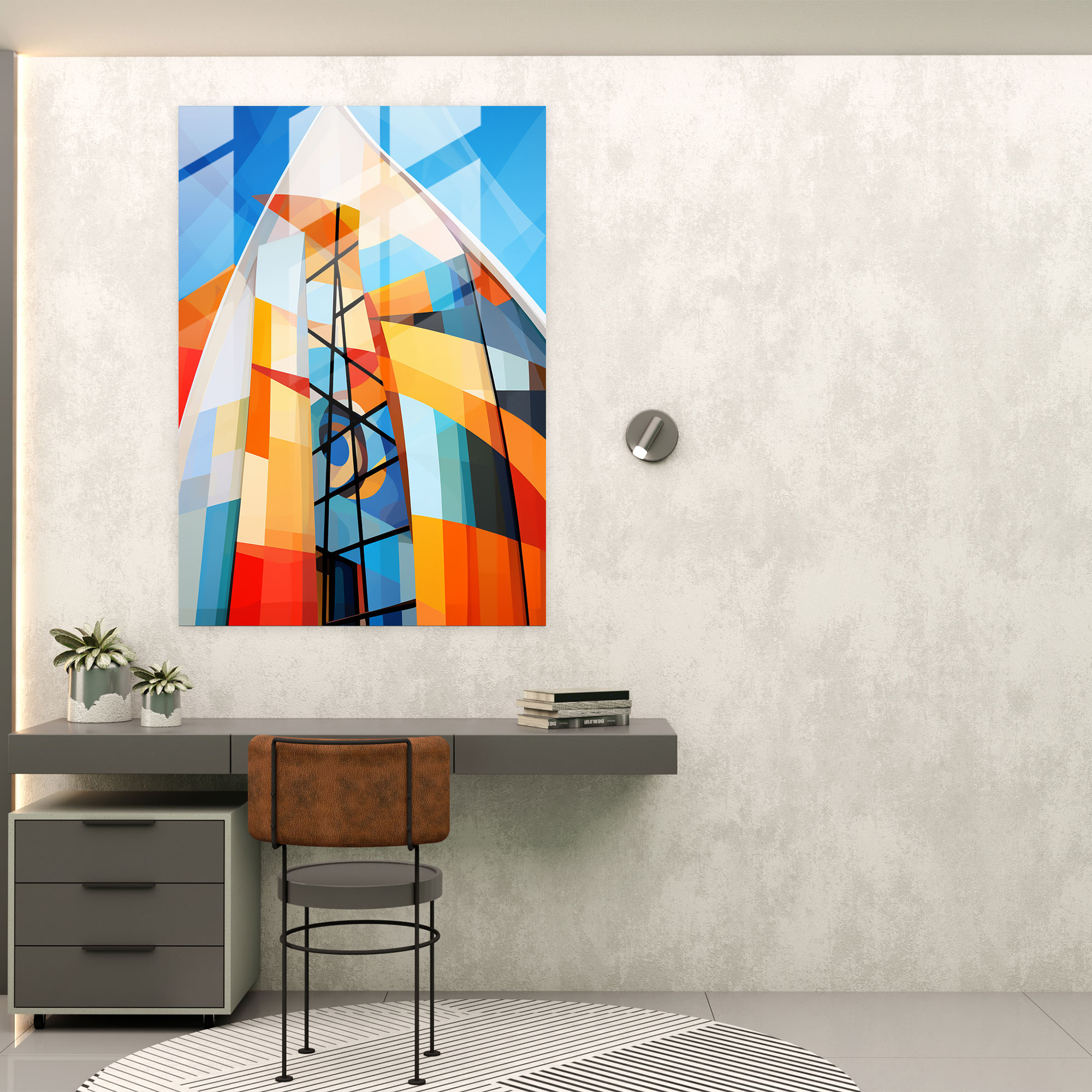 Abstract Church Facade Glass Wall Art - Church, Wall Decoration, Abstract Art, Church
