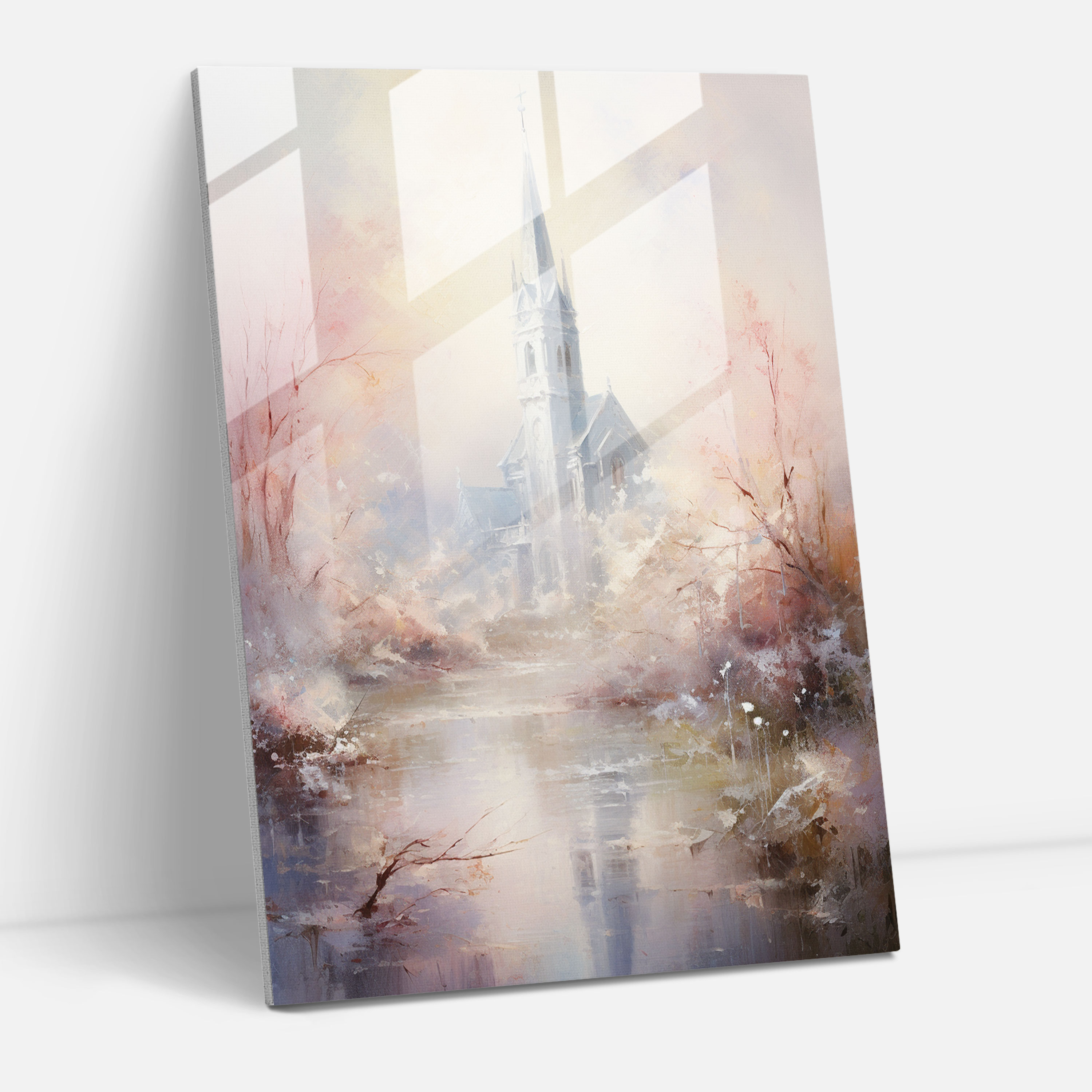 Ethereal Church Impression Glass Print - Church, Home Decoration, Church, Wall Decoration