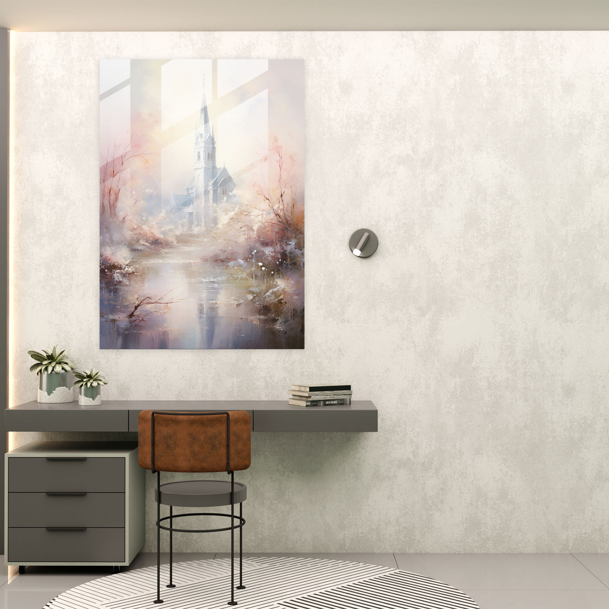 Ethereal Church Impression Glass Print - Church, Home Decoration, Church, Wall Decoration