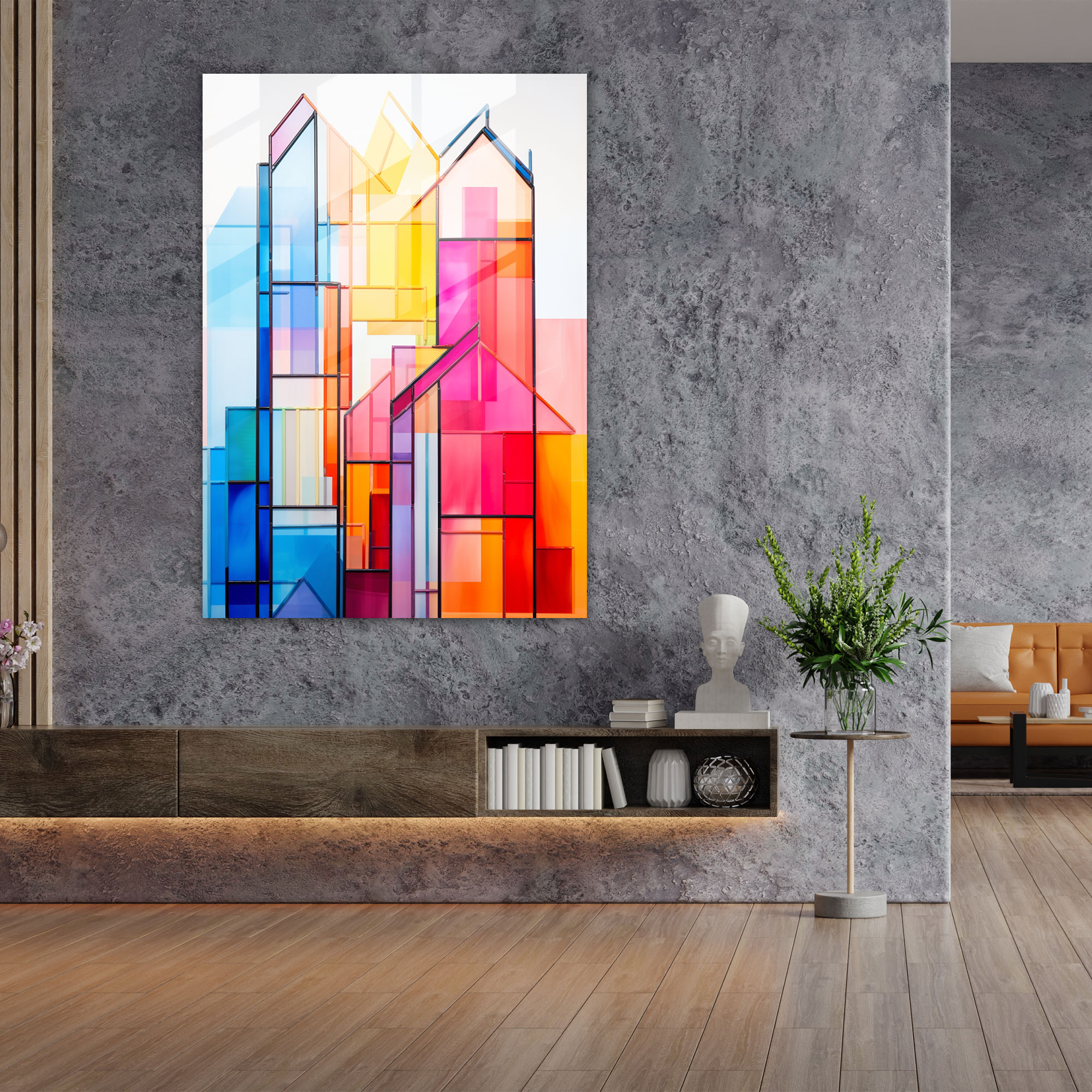Modern Church Glass Print - Church, Modern Art, Glass Wall Art, Wall Decoration