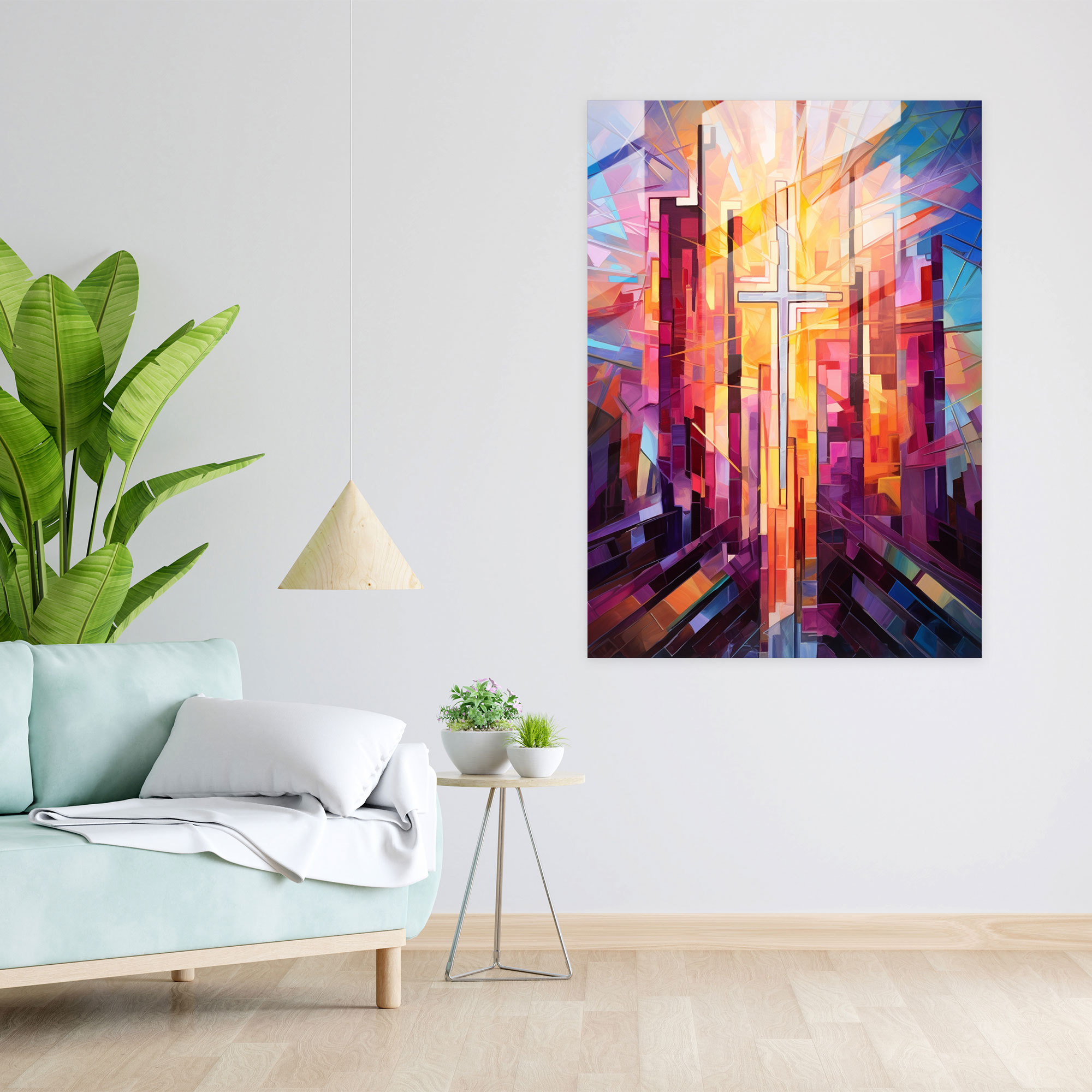 Abstract Church Glass Print - Church, Wall Decoration, Texture, Glass Art