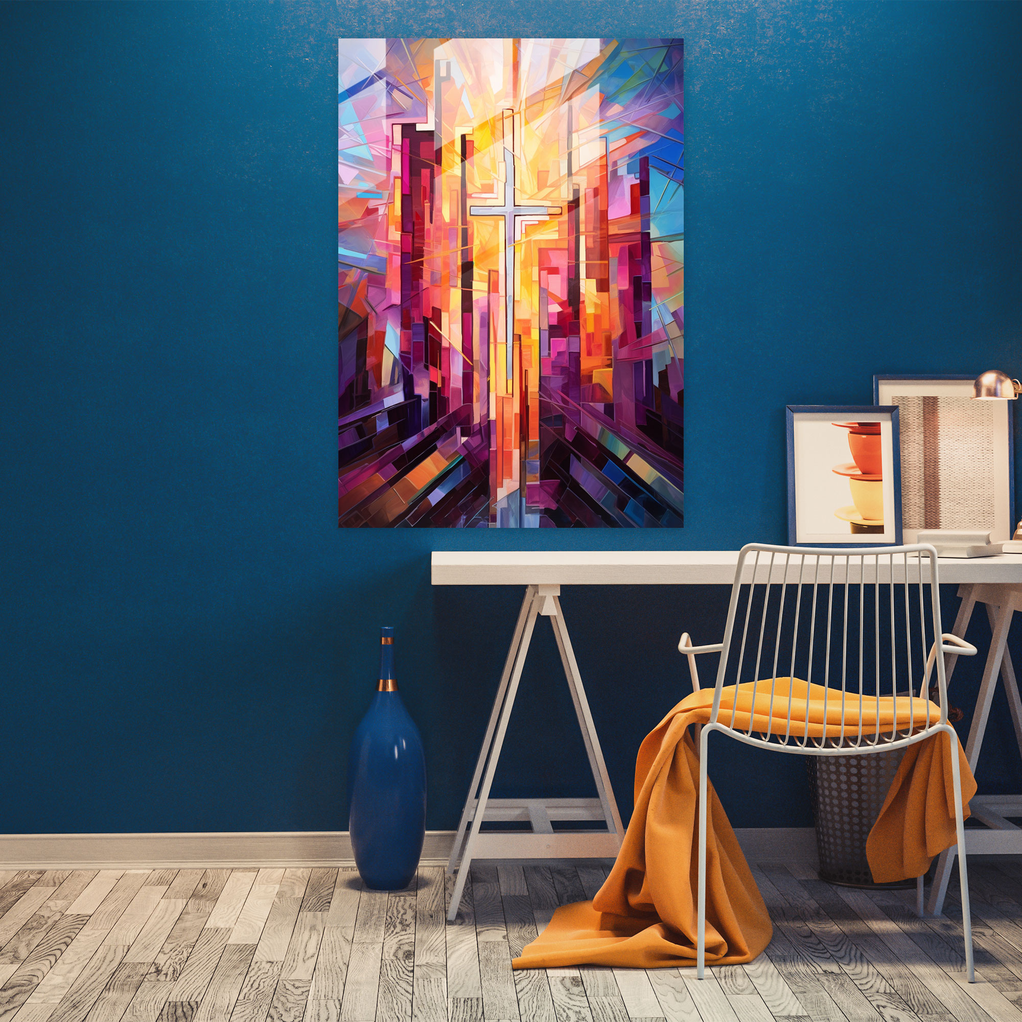 Abstract Church Glass Print - Church, Wall Decoration, Texture, Glass Art