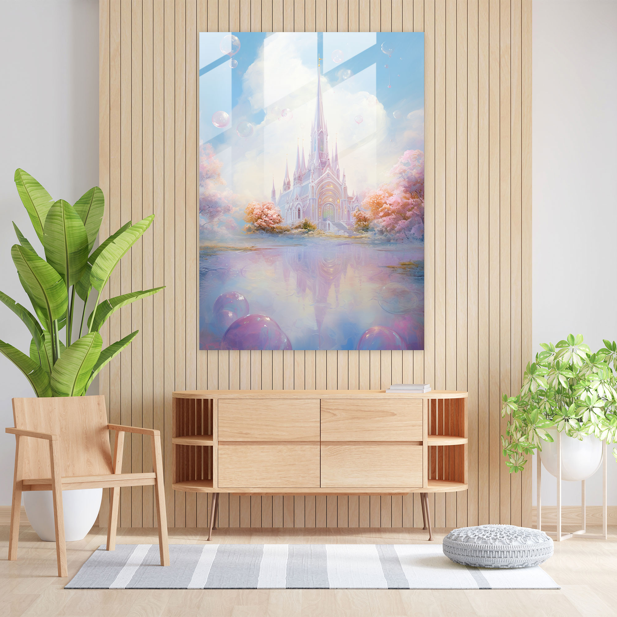 Impressionist Church Glass Print - Church, Impressionist Art, Pastel Hues, Home Decoration