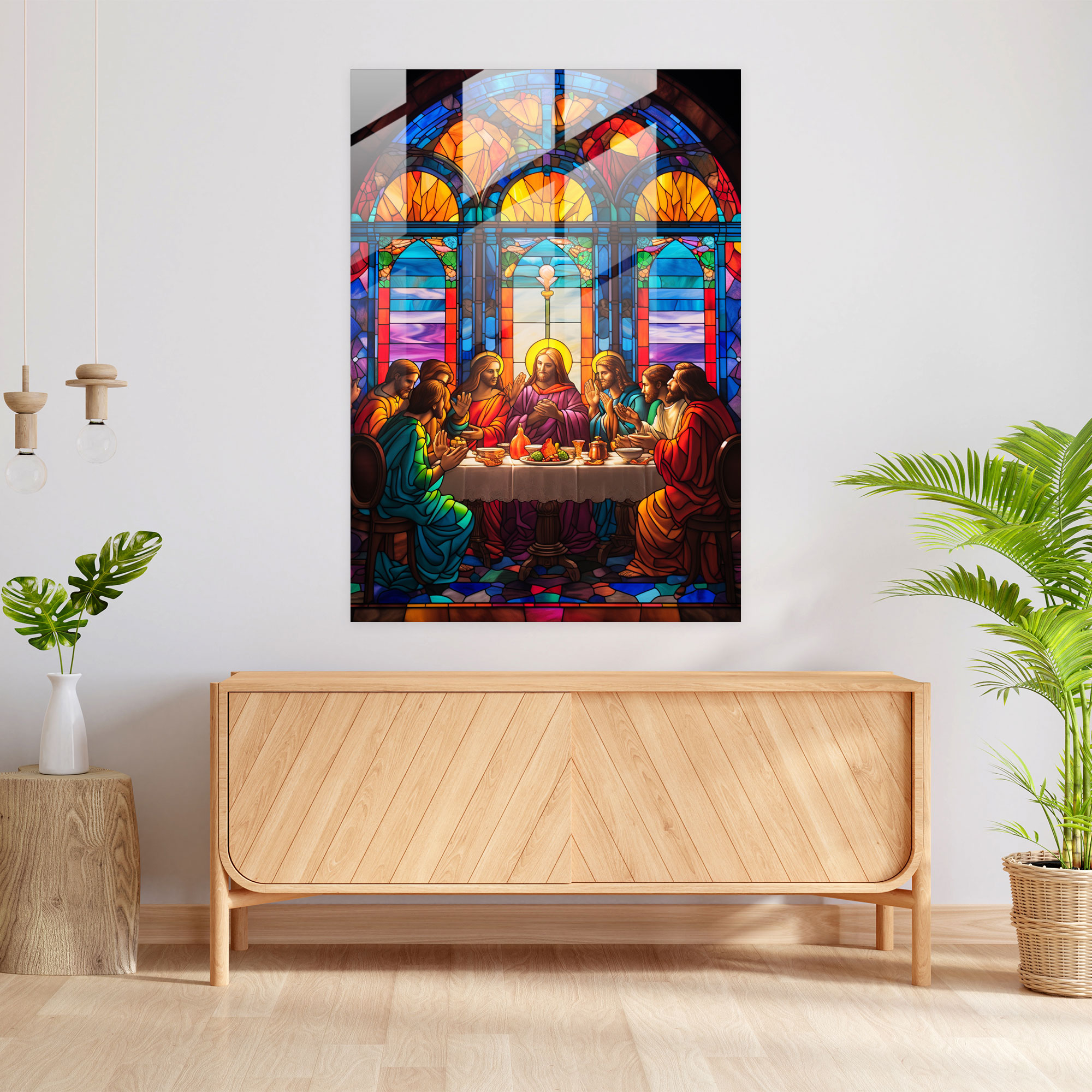 Church Stained Glass Print - Church, Stained Glass, Sacred Atmosphere, Glass Print