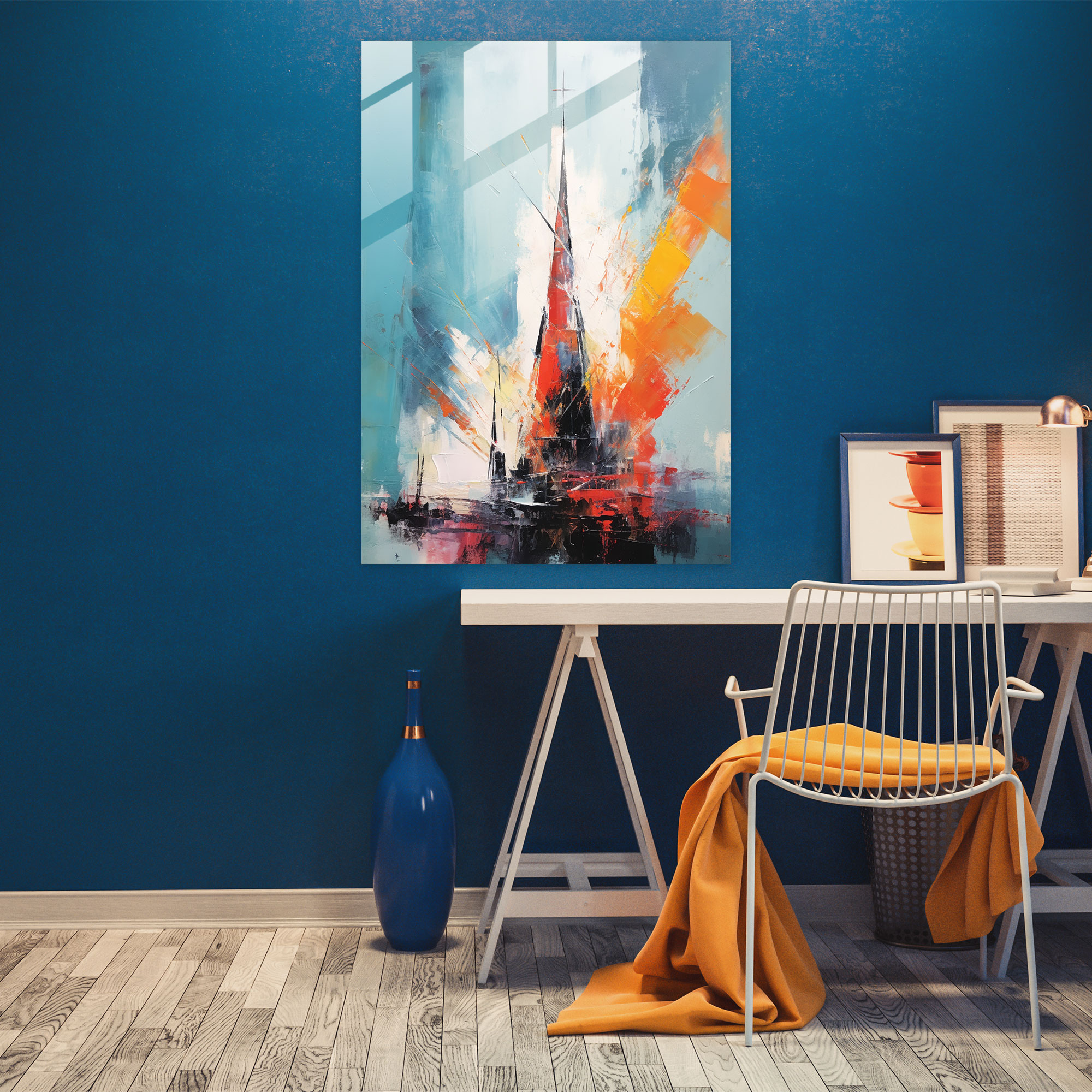 Church Spire Glass Wall Art - Church, Church Spire, Church, Aspiration