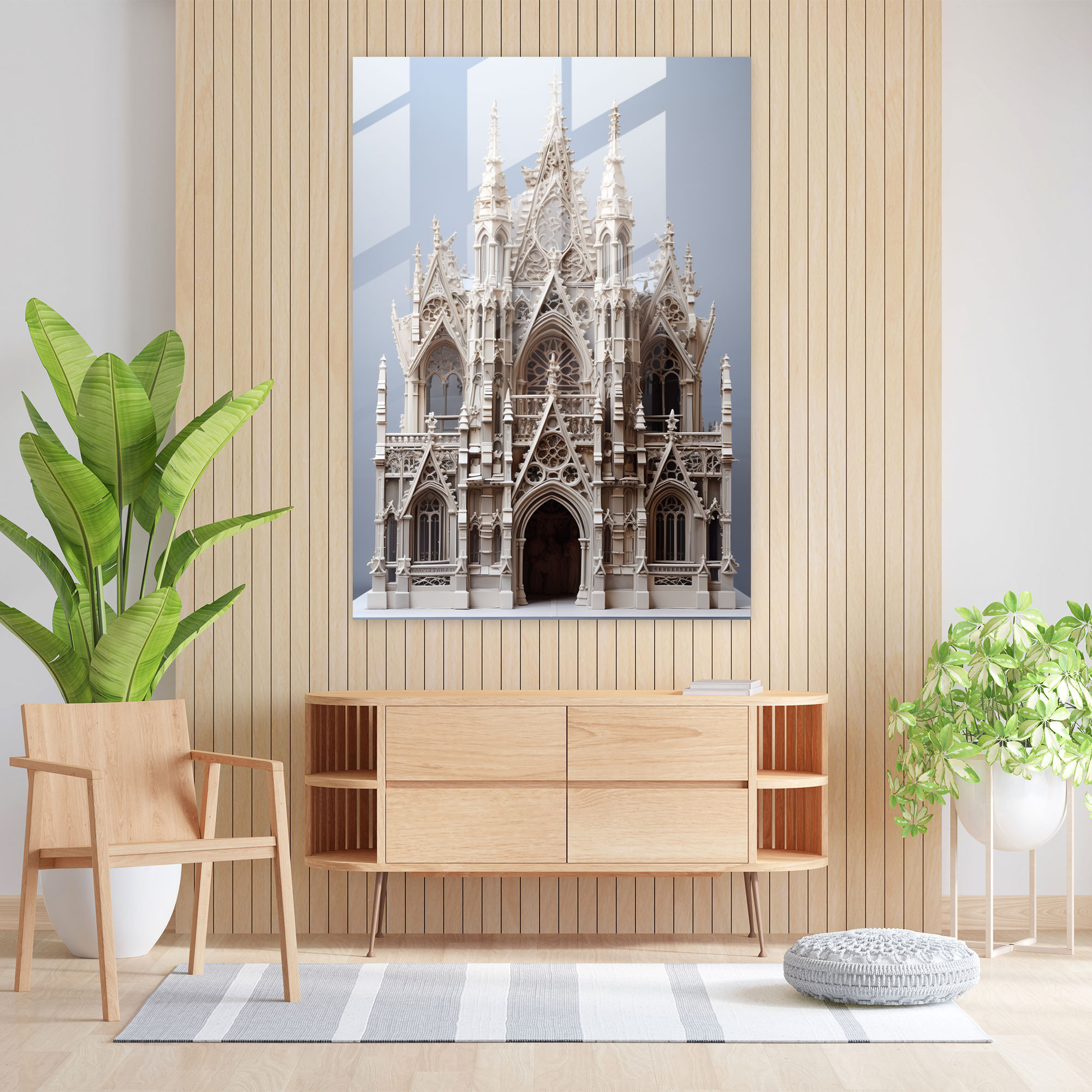 Church Facade Glass Wall Art - Church, Modern Art, Wall Decoration, Church Facade