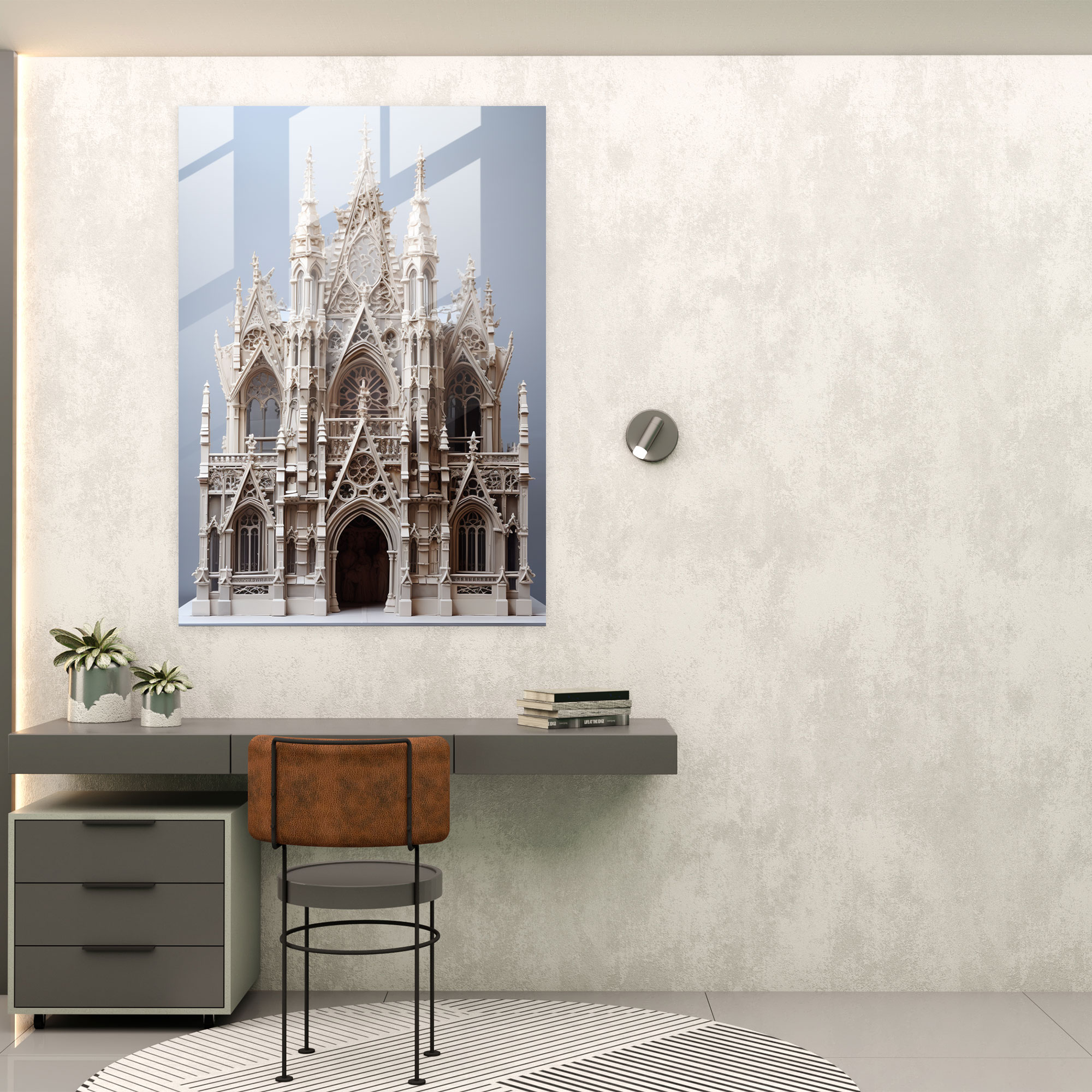 Church Facade Glass Wall Art - Church, Modern Art, Wall Decoration, Church Facade