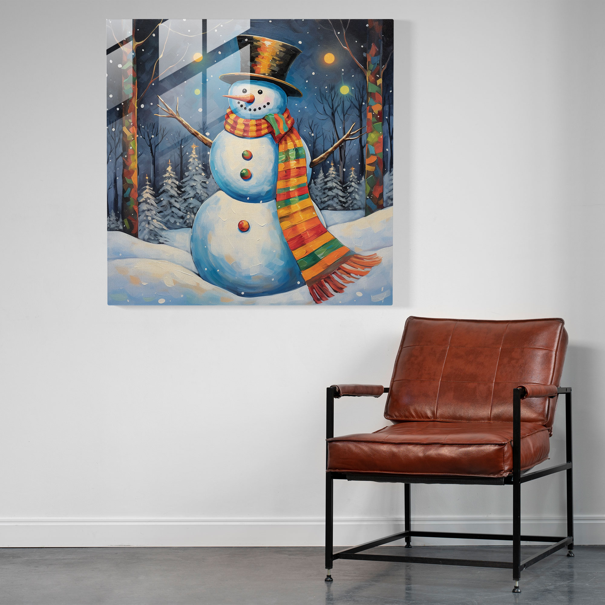 Snowman Wonderland Glass Print - Christmas, Glass Print, Glass Art, Magic
