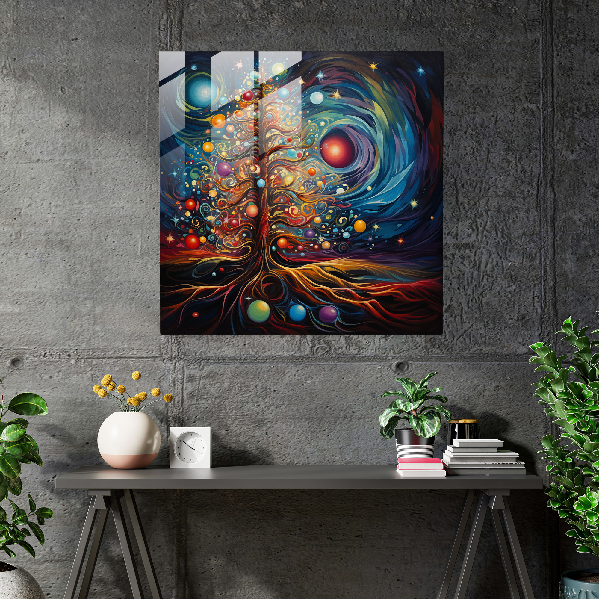 Christmas Glow Glass Print - Christmas, Christmas Tree, Radiant Glow, Glass Wall Art