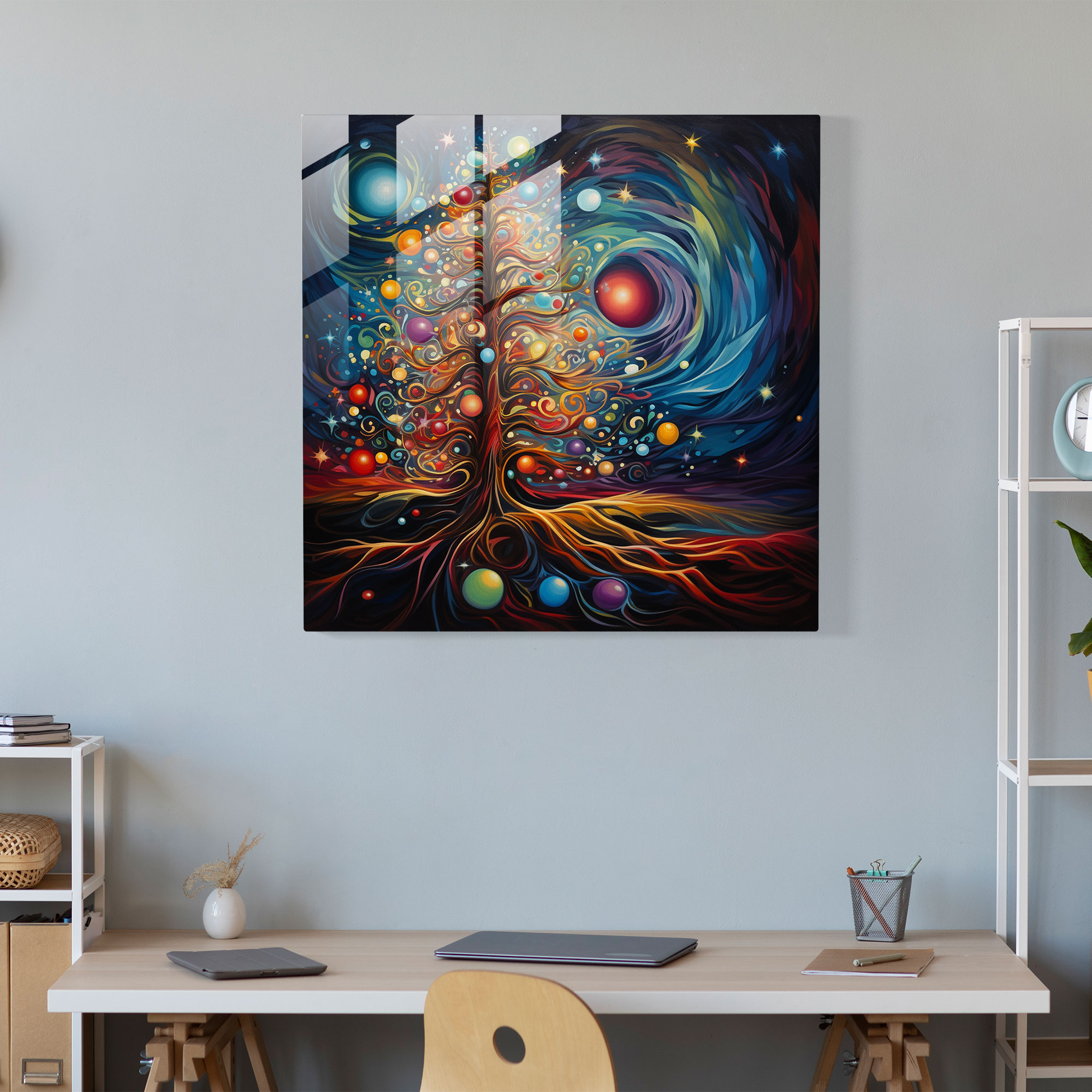 Christmas Glow Glass Print - Christmas, Christmas Tree, Radiant Glow, Glass Wall Art