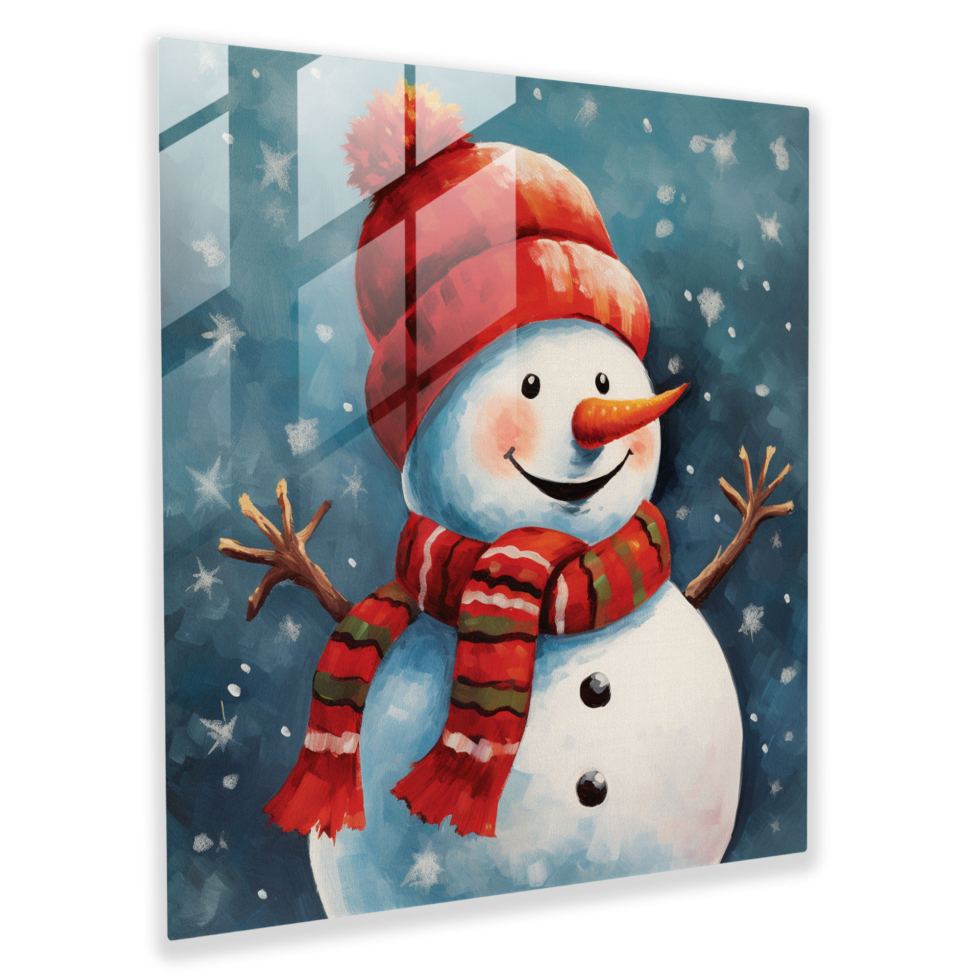 Christmas Pop Glass Print - Christmas, Christmas Pop Glass Print, Modern Art, Pop Art Illustration