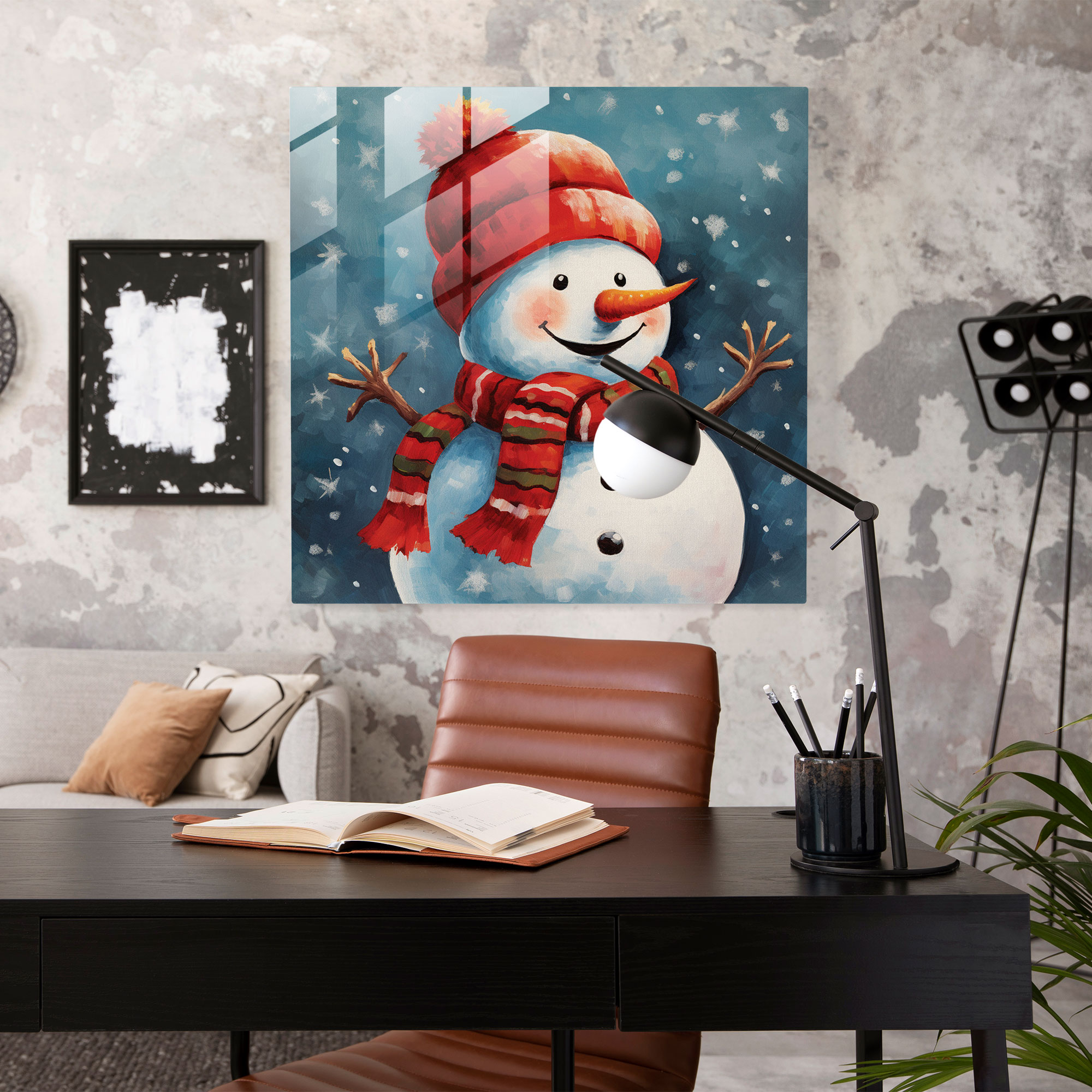 Christmas Pop Glass Print - Christmas, Christmas Pop Glass Print, Modern Art, Pop Art Illustration