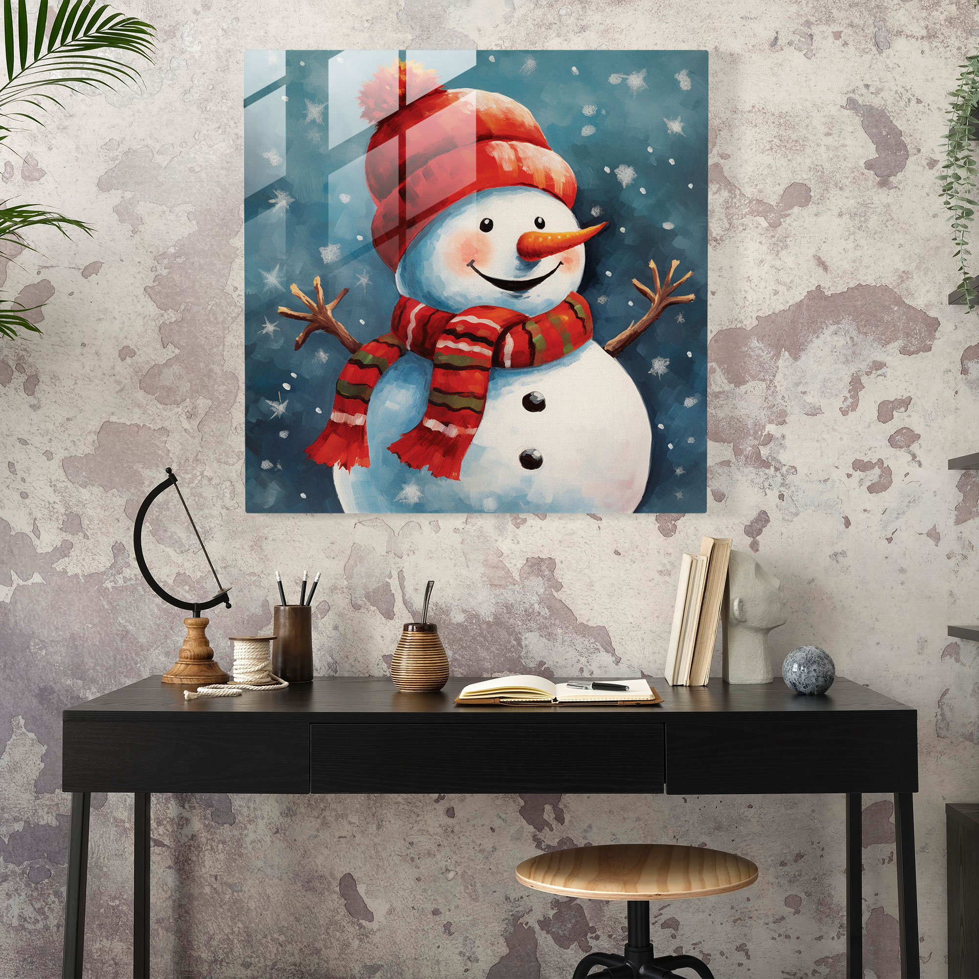 Christmas Pop Glass Print - Christmas, Christmas Pop Glass Print, Modern Art, Pop Art Illustration