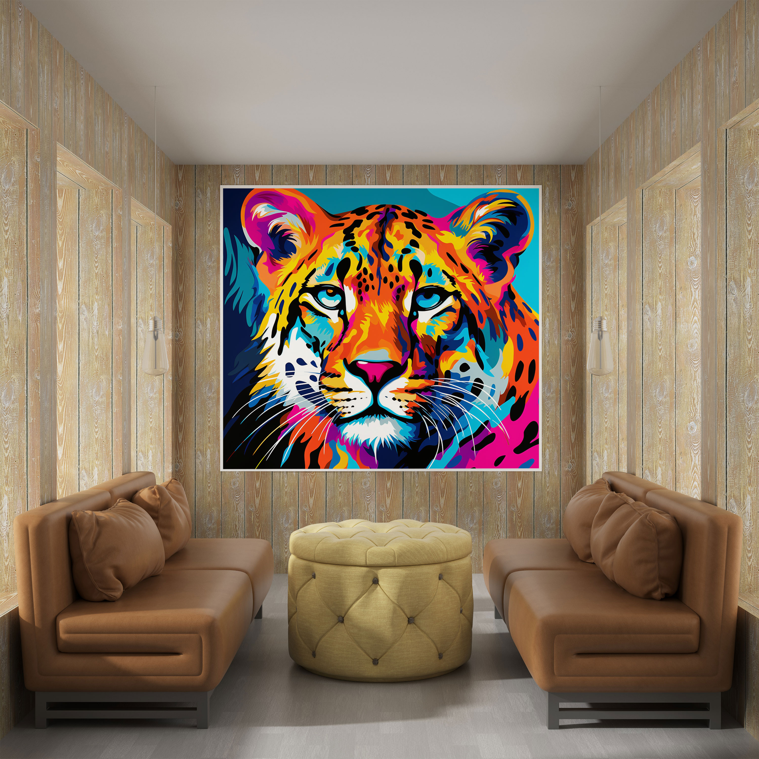 Cheetah Wall Decoration - Pop Art Style Canvas Print - Cheetah, Dynamic Patterns, Pop Art Style, Canvas Wall Art