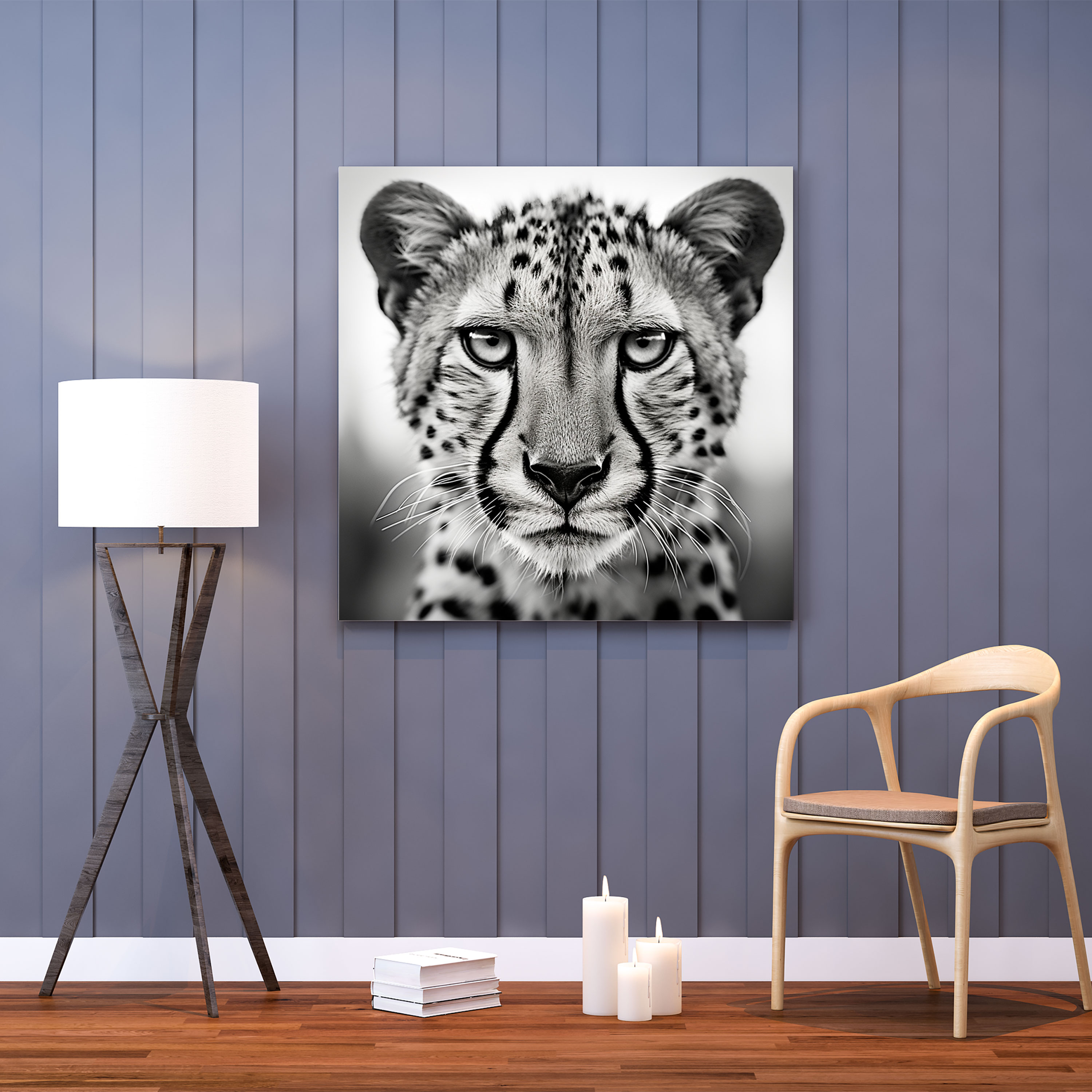 Cheetah Canvas Print - Black And White Photography Wall Art - Cheetah, Cheetah, Black And White Photography, Canvas Wall Art