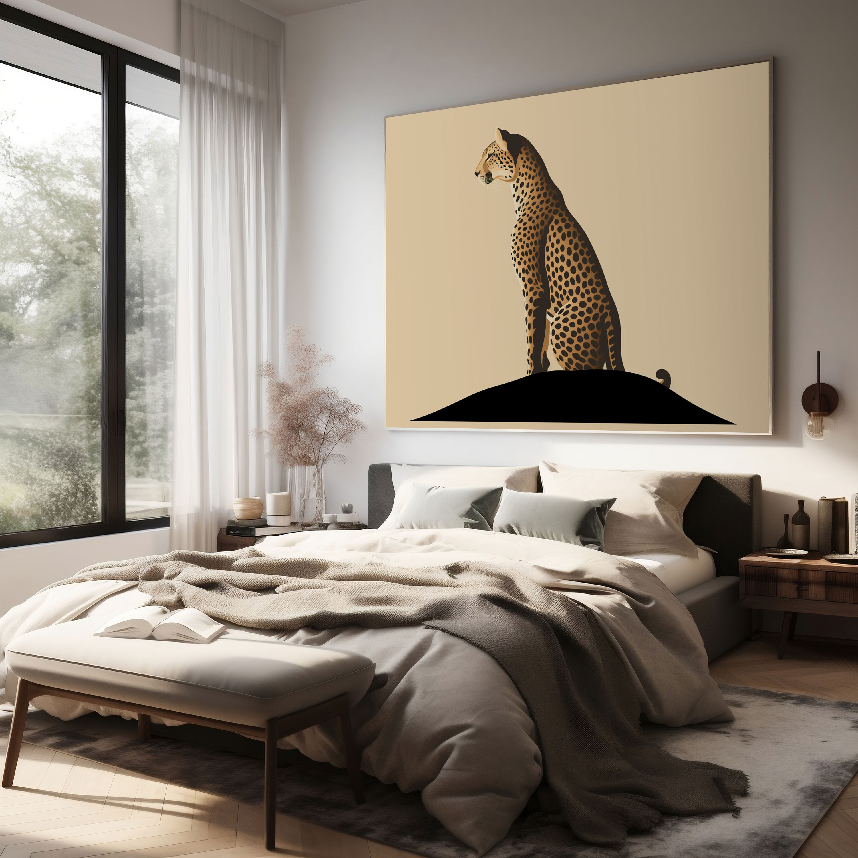 Cheetah Wall Art - Minimalist Silhouette Canvas Print - Cheetah, Home Decoration, Wall Art, Cheetah