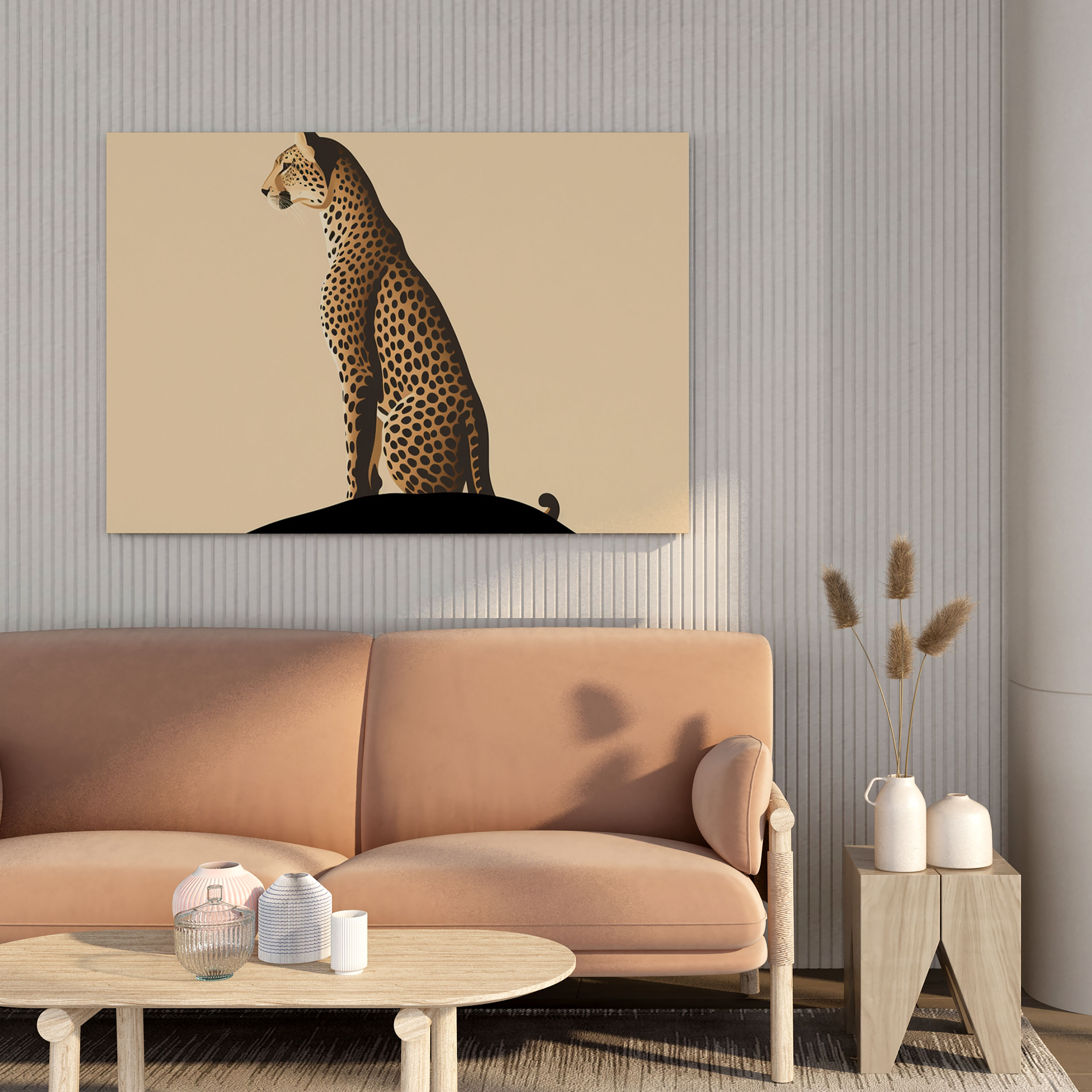 Cheetah Wall Art - Minimalist Silhouette Canvas Print - Cheetah, Home Decoration, Wall Art, Cheetah