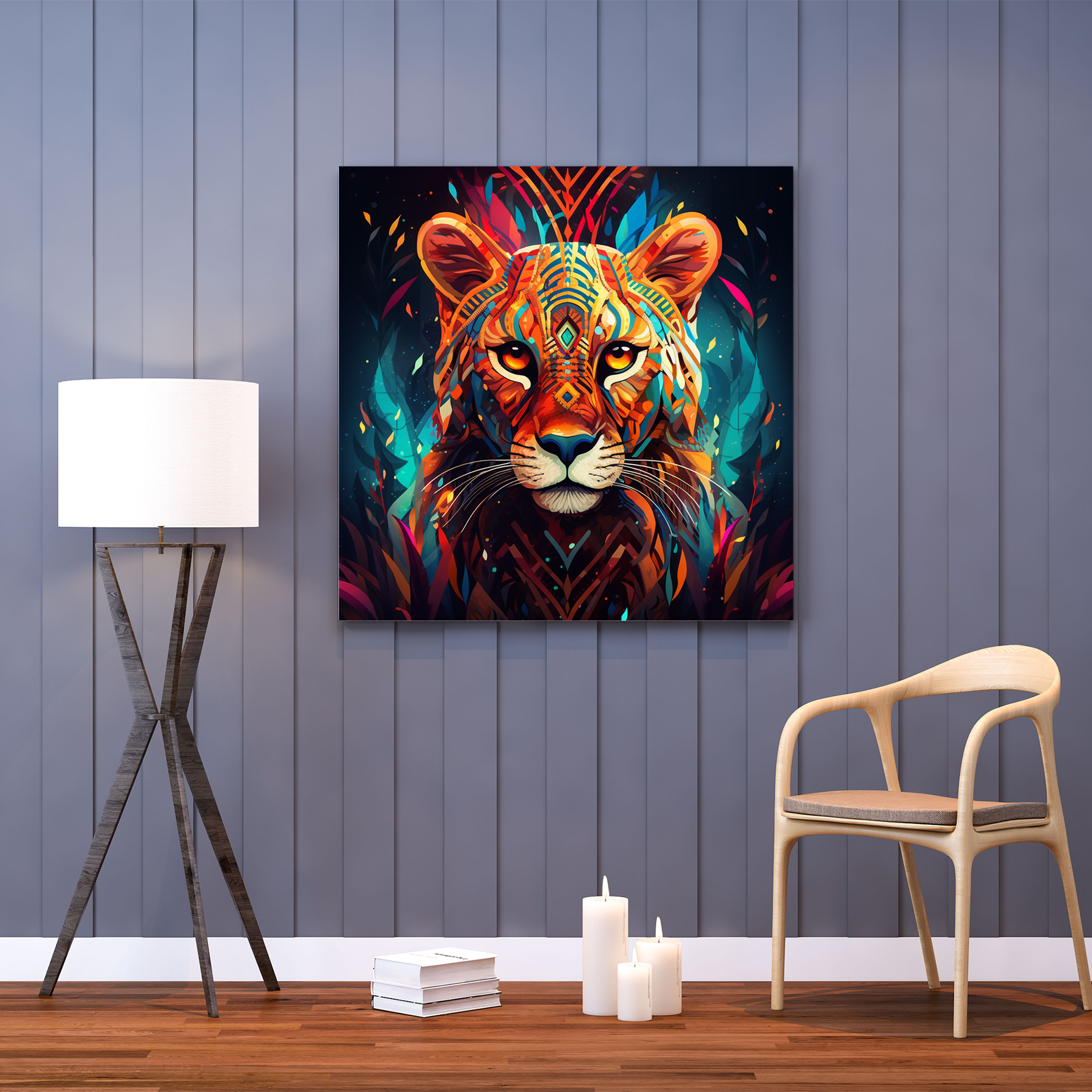 Cheetah Wall Art - Tribal Style Canvas Print - Cheetah, Cheetah, Canvas Print, Digital Illustration