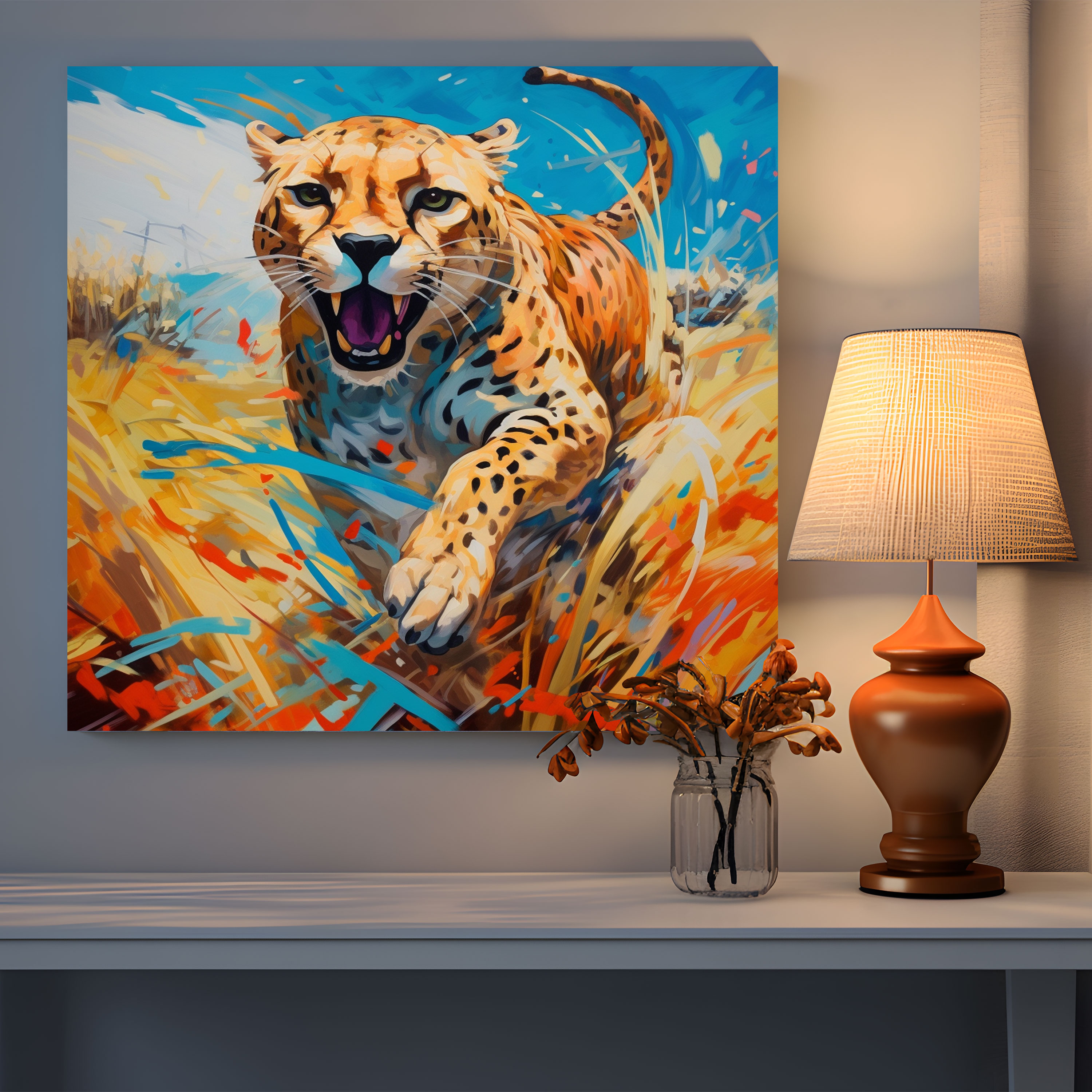 Cheetah Canvas Print - Abstract Cheetah Wall Art - Cheetah, Wall Art, Home Decoration, Wall Decoration
