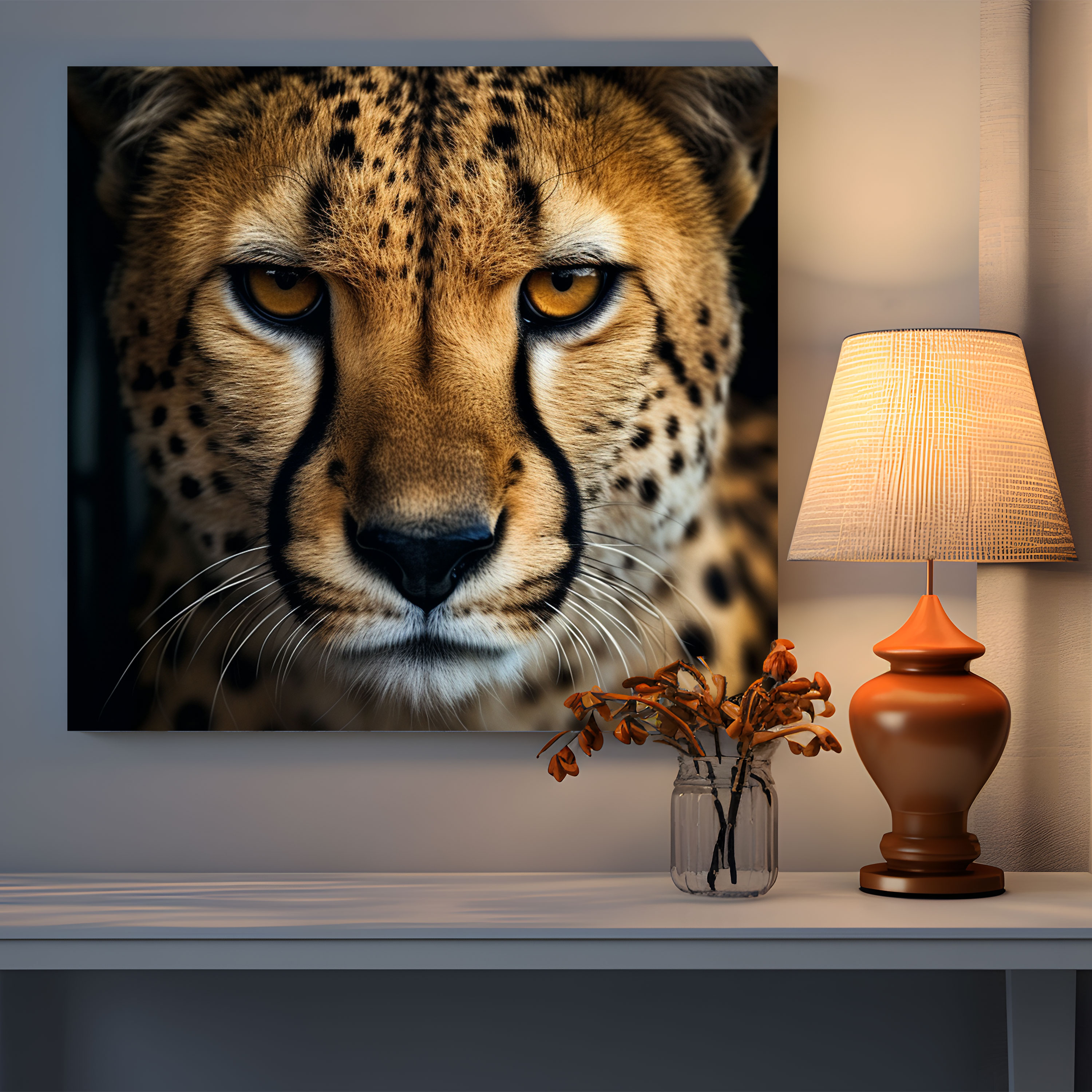 Cheetah Wall Art - Intense Cheetah Canvas Print - Cheetah, Fierce Gaze, Home Decoration, Canvas