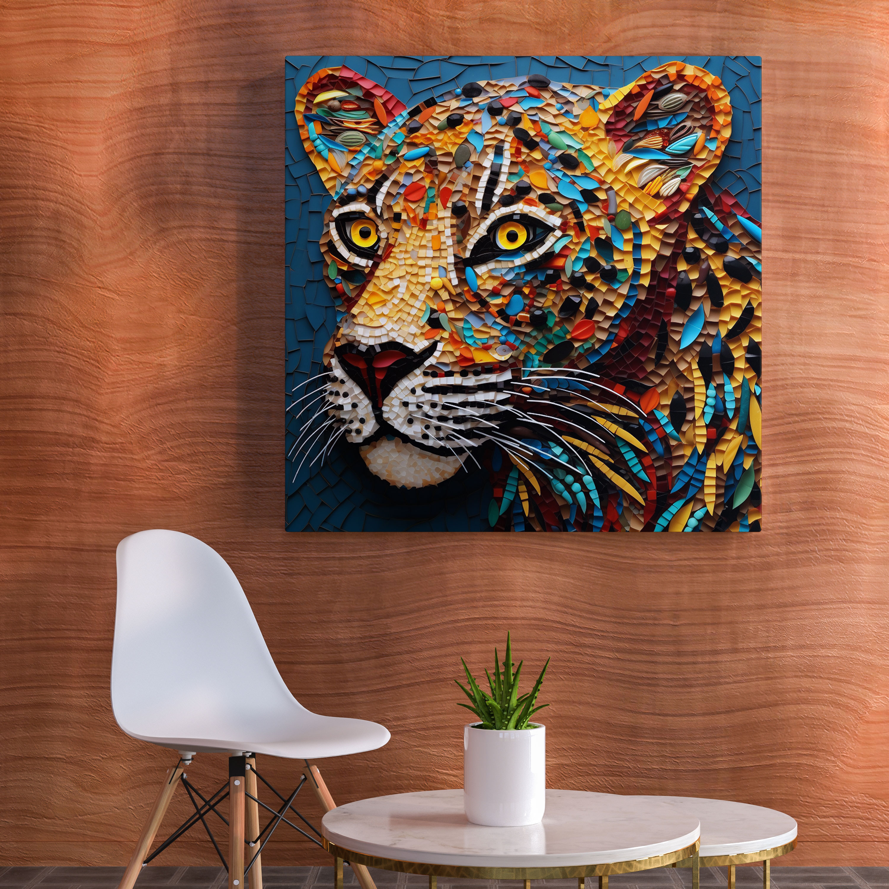 Cheetah Wall Art - Mosaic Cheetah Canvas Print - Cheetah, Wall Art, Canvas Wall Art, Captivating Charm