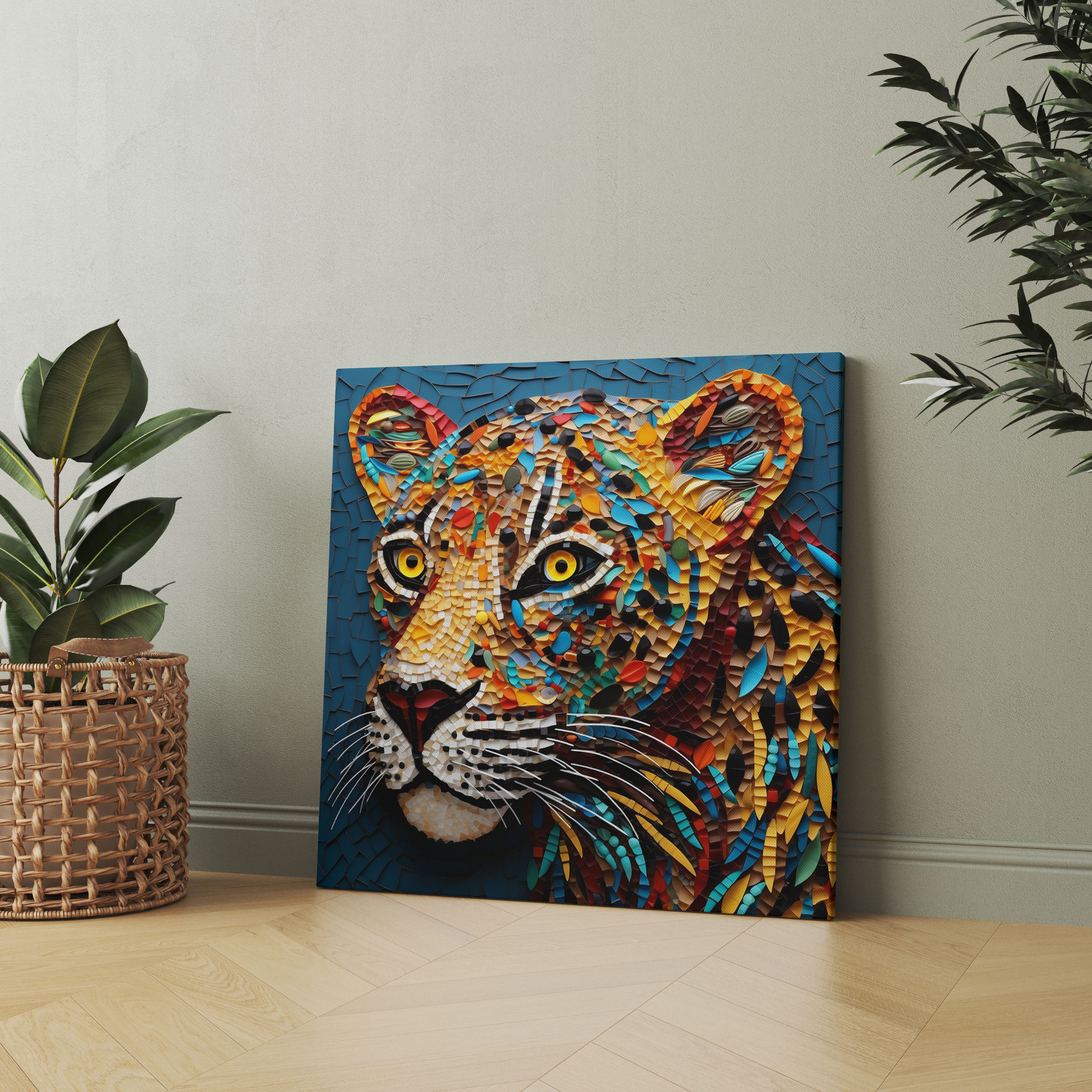 Cheetah Wall Art - Mosaic Cheetah Canvas Print - Cheetah, Wall Art, Canvas Wall Art, Captivating Charm