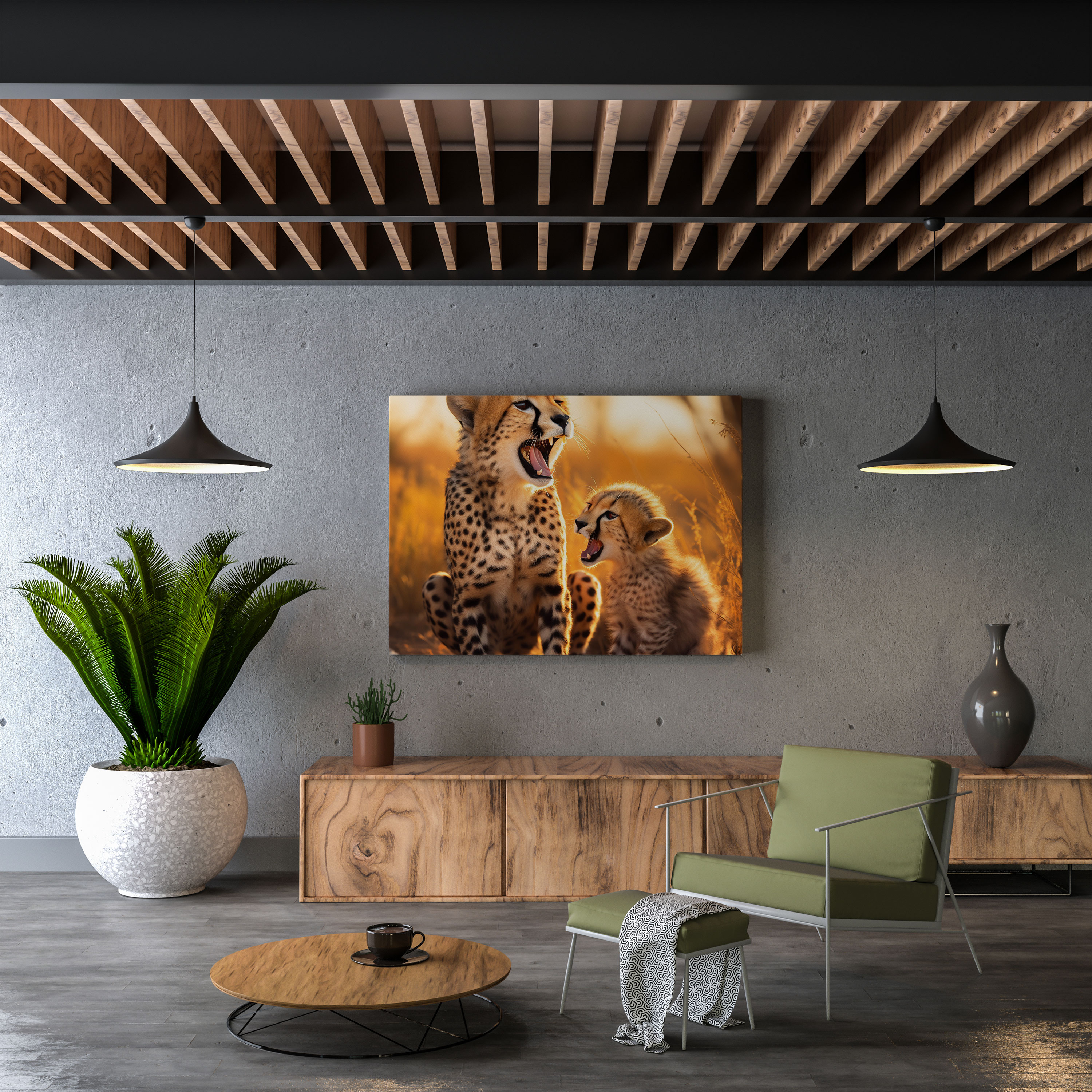 Cheetah Wall Art - Loving Cheetah Canvas Print - Cheetah, Canvas Print, Home Decoration, Bond And Love