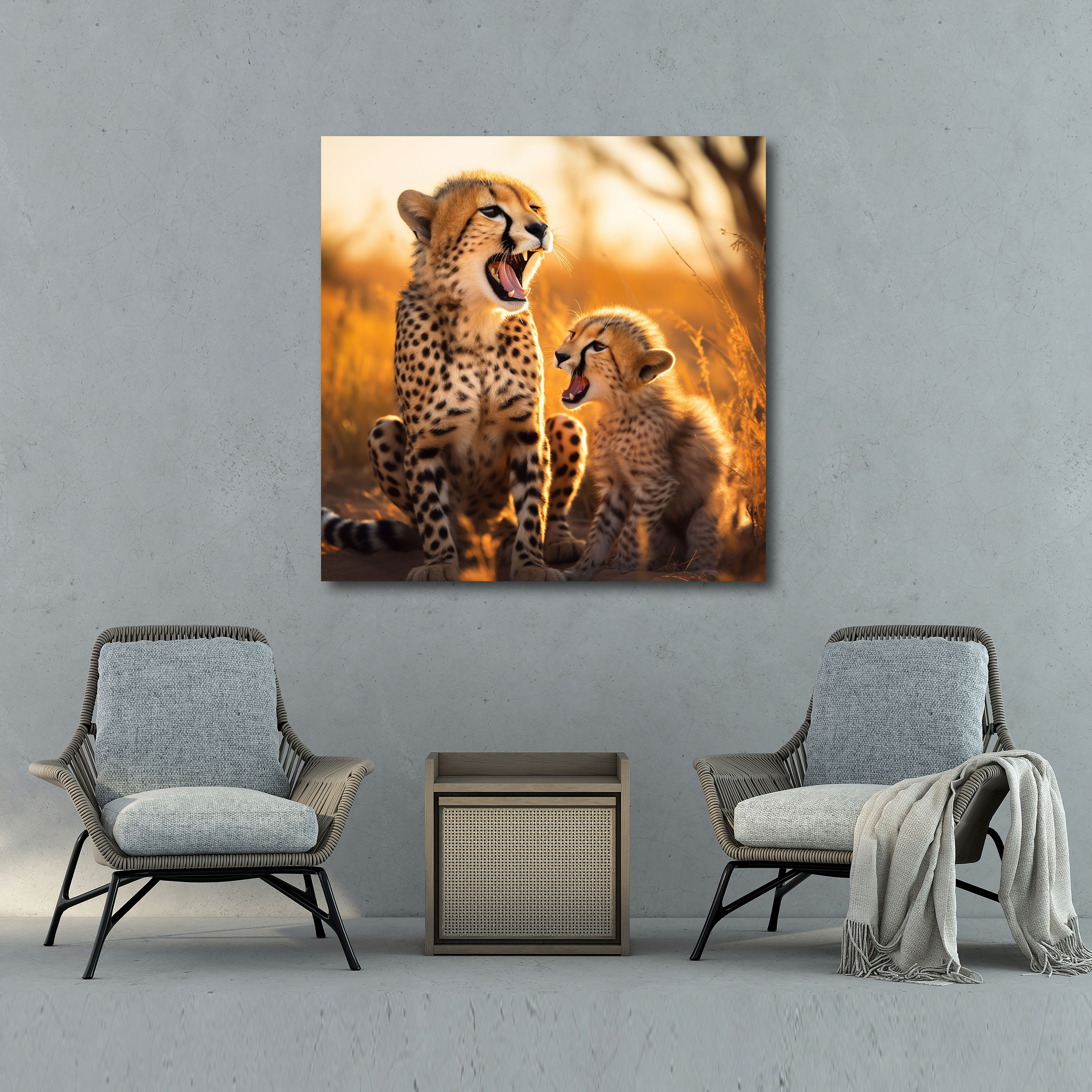 Cheetah Wall Art - Loving Cheetah Canvas Print - Cheetah, Canvas Print, Home Decoration, Bond And Love