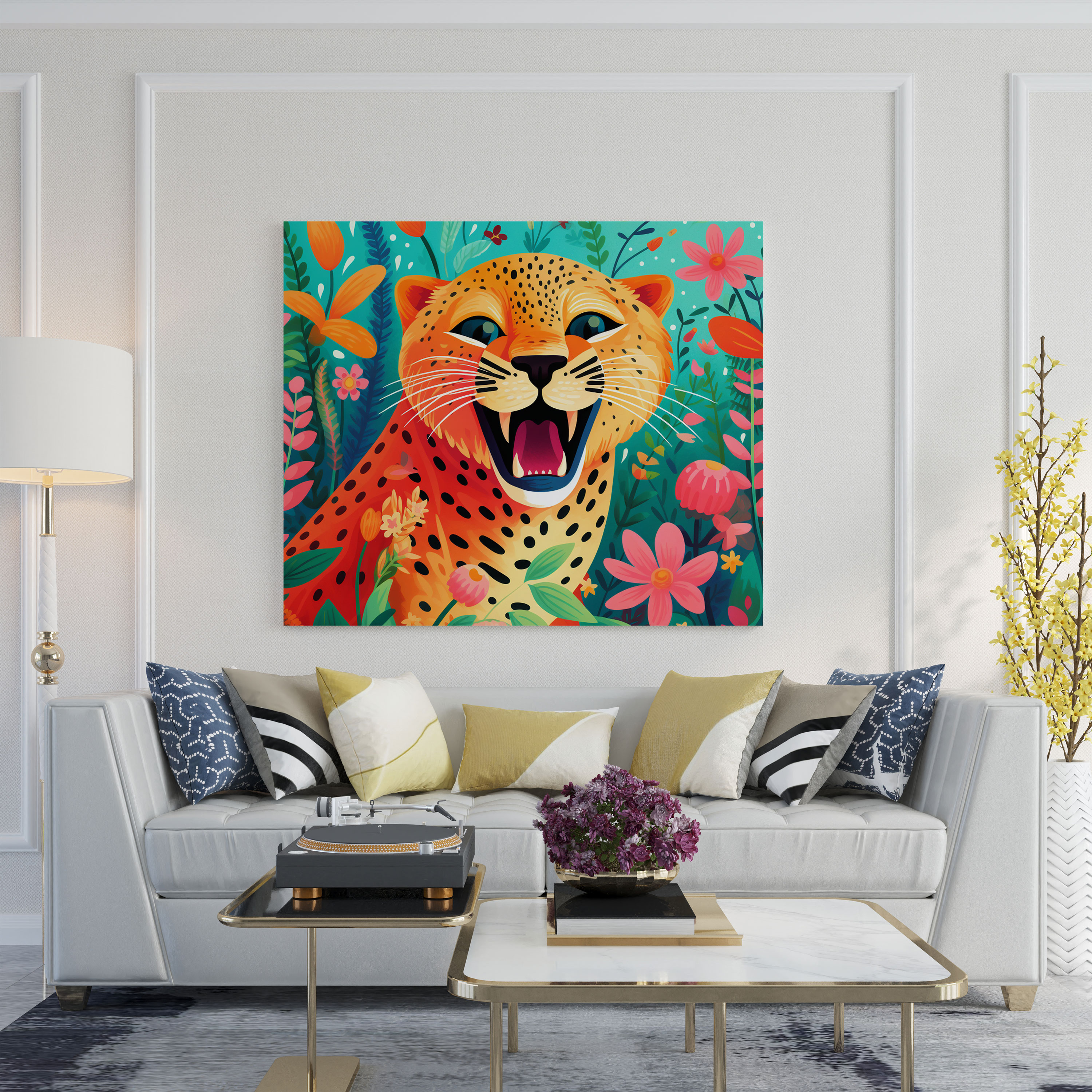 Cheetah Canvas Print - Whimsical Cheetah Wall Art - Cheetah, Joy And Playfulness, Cheetah, Wall Decoration