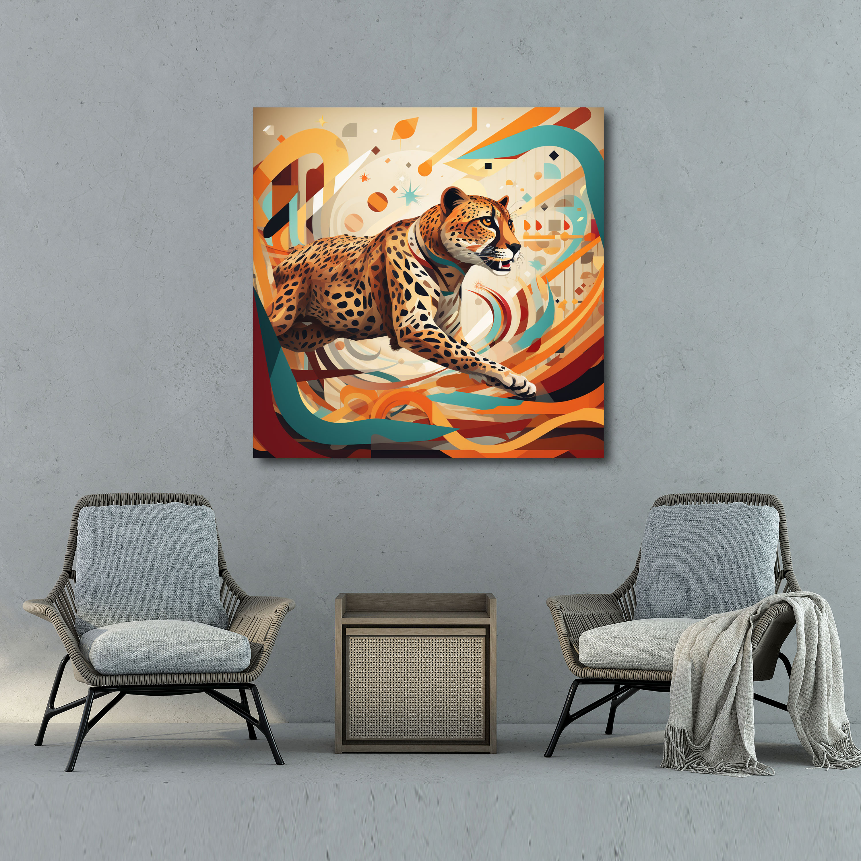 Cheetah Canvas Print - Abstract Cheetah Wall Art - Cheetah, Canvas, Abstract Cheetah Wall Art, Canvas Wall Decoration