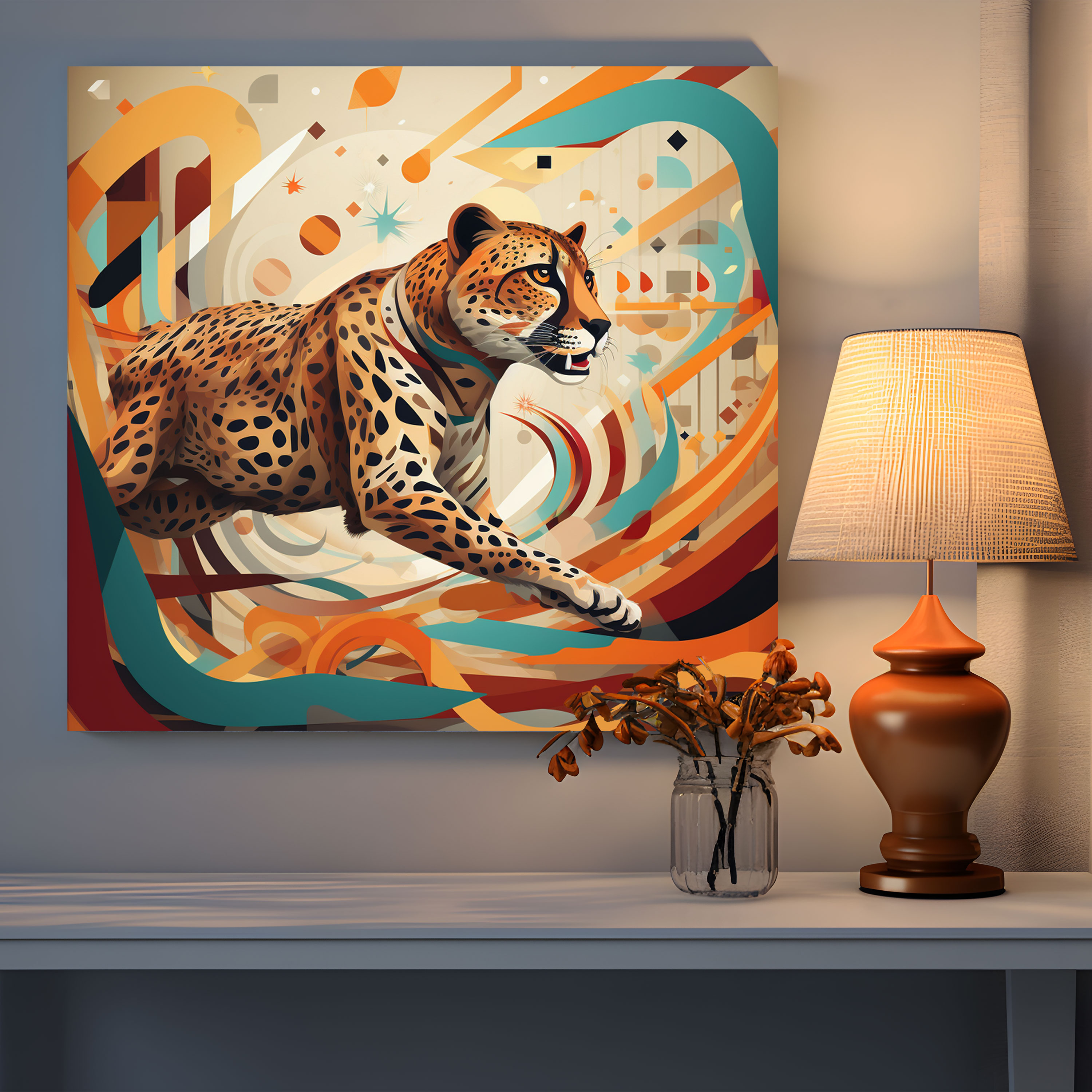 Cheetah Canvas Print - Abstract Cheetah Wall Art - Cheetah, Canvas, Abstract Cheetah Wall Art, Canvas Wall Decoration