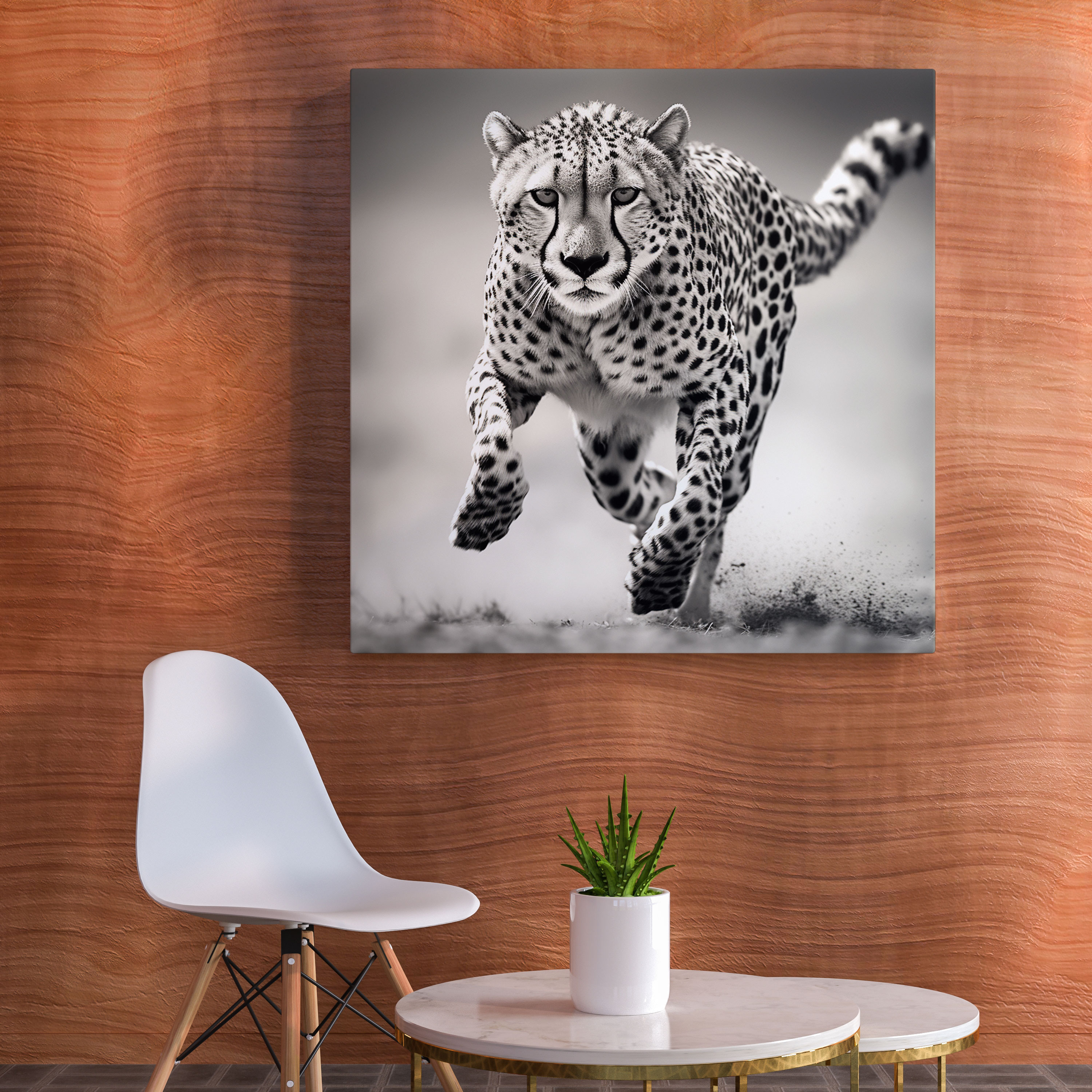 Cheetah Canvas Print - Black And White Cheetah Wall Art - Cheetah, Canvas, Cheetah Canvas Print, Home Decoration