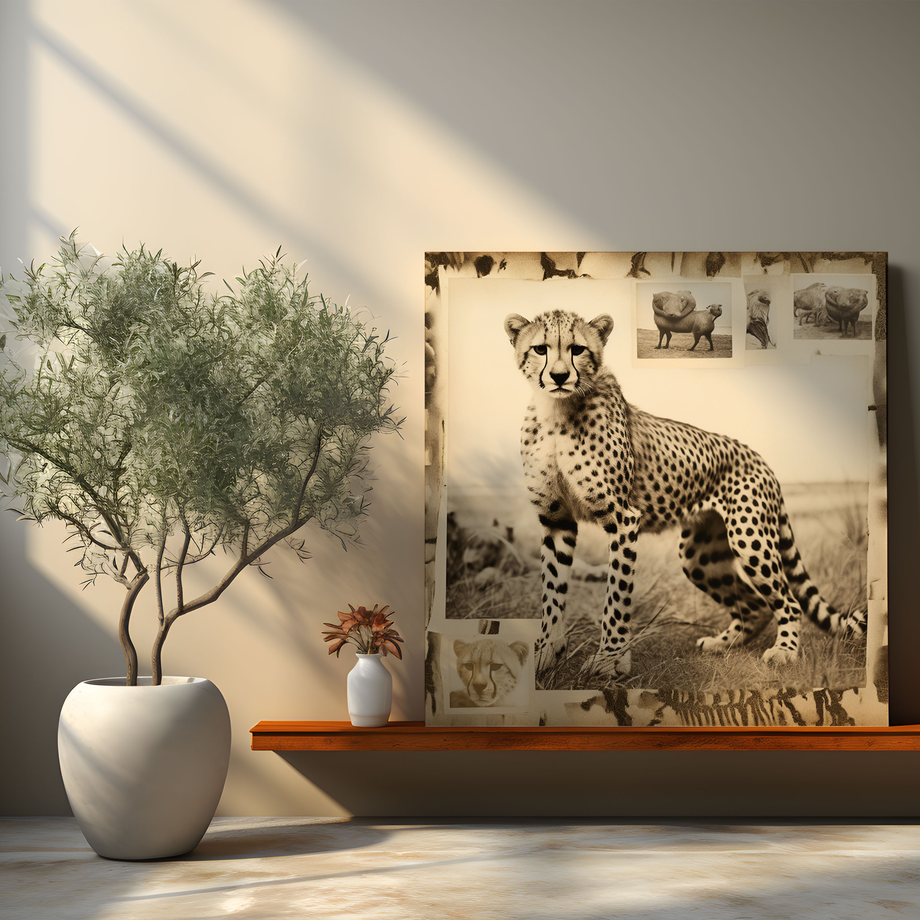 Cheetah Canvas Print - Vintage Cheetah Wall Art - Cheetah, Canvas Wall Art, Cheetah Canvas Print, Home Decoration