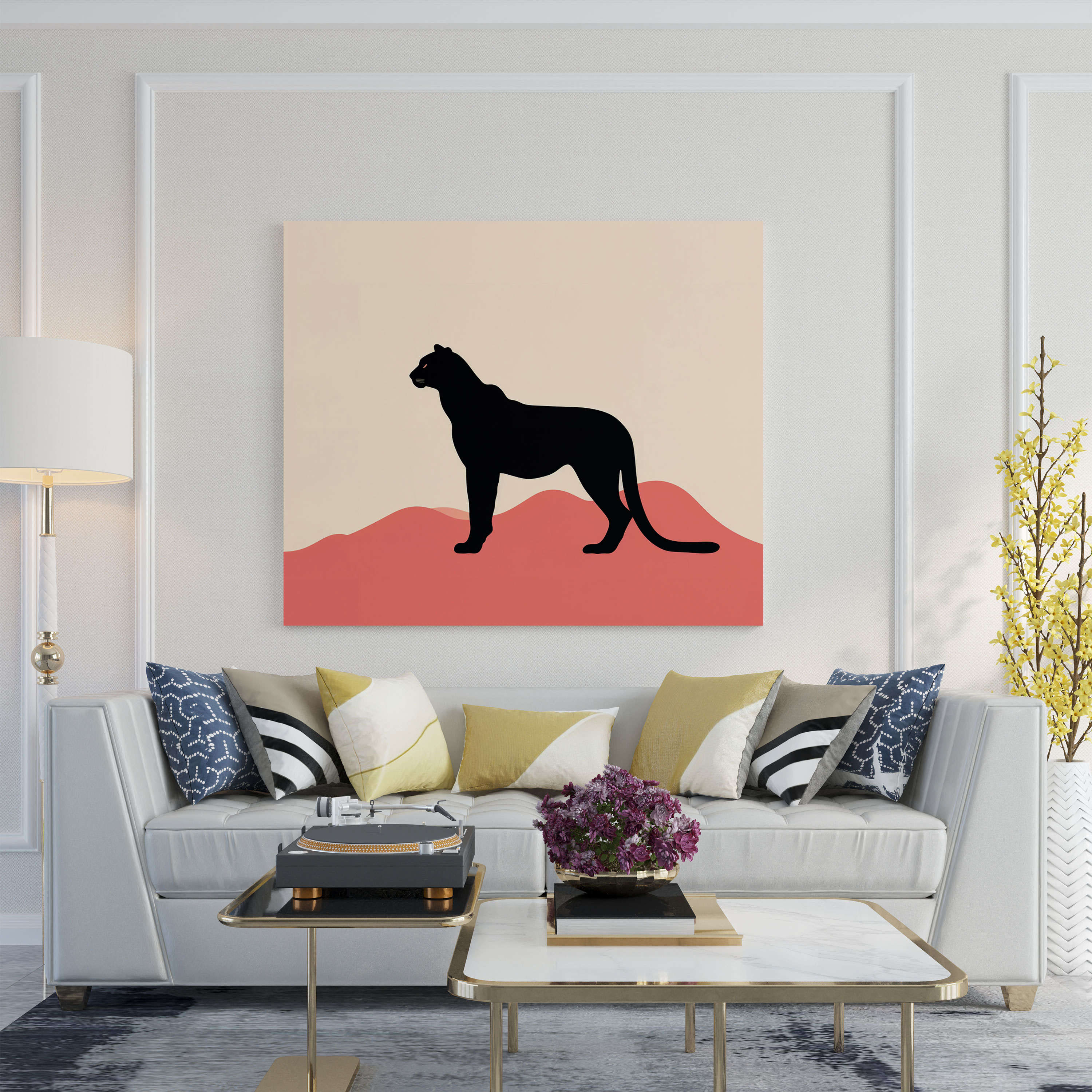 Cheetah Canvas Print - Minimalist Cheetah Wall Art - Cheetah, Cheetah Canvas Print, Canvas Wall Art, Home Decoration