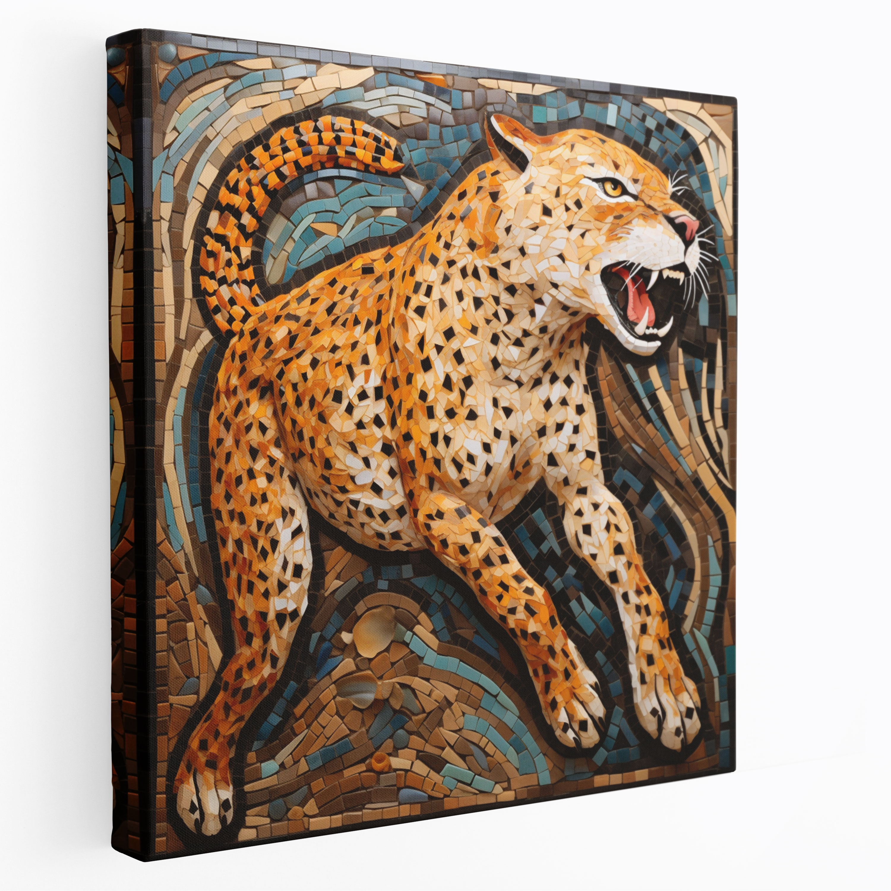 Cheetah Canvas Print - Mosaic Cheetah Wall Art - Cheetah, Canvas Wall Decoration, Canvas, Canvas Wall Art