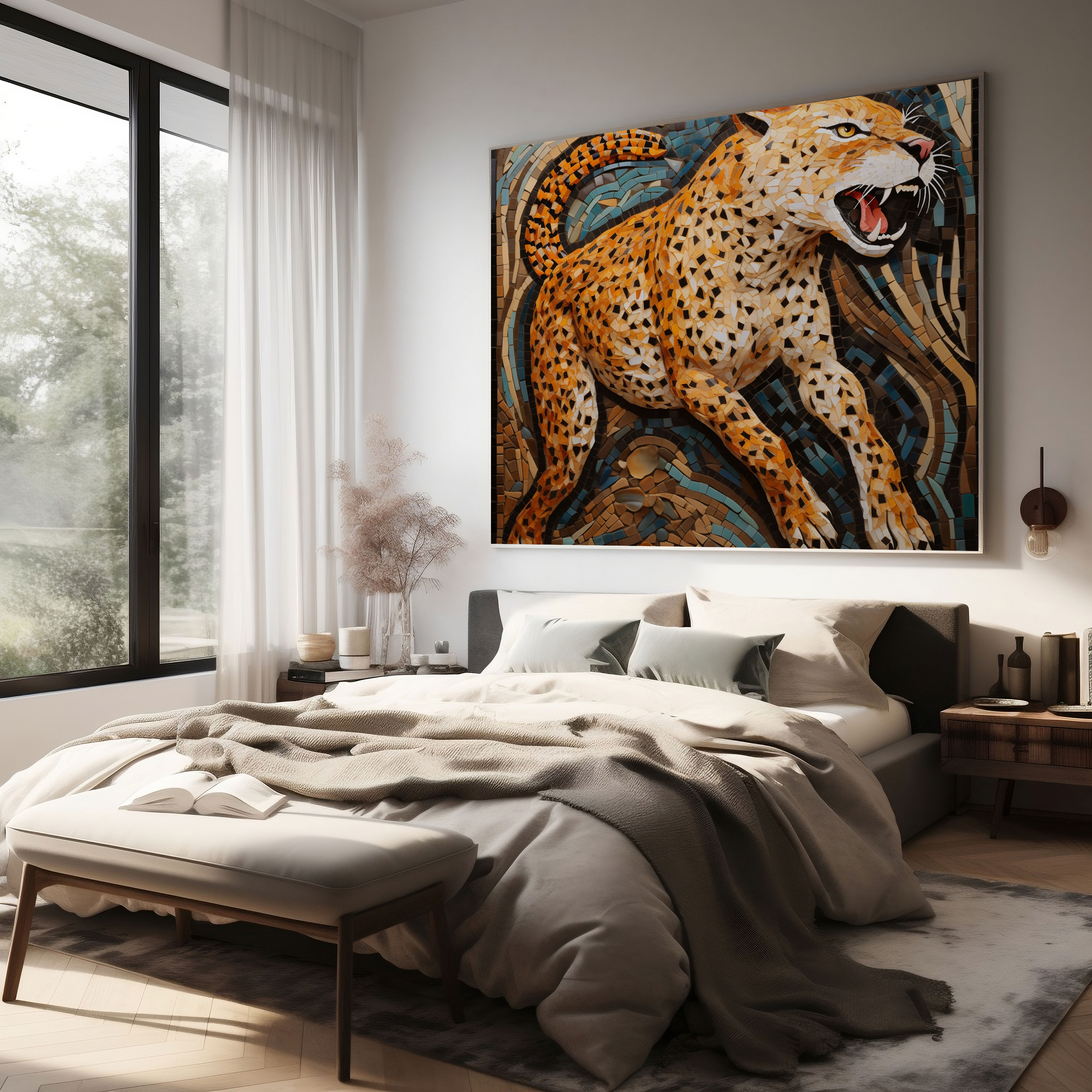 Cheetah Canvas Print - Mosaic Cheetah Wall Art - Cheetah, Canvas Wall Decoration, Canvas, Canvas Wall Art