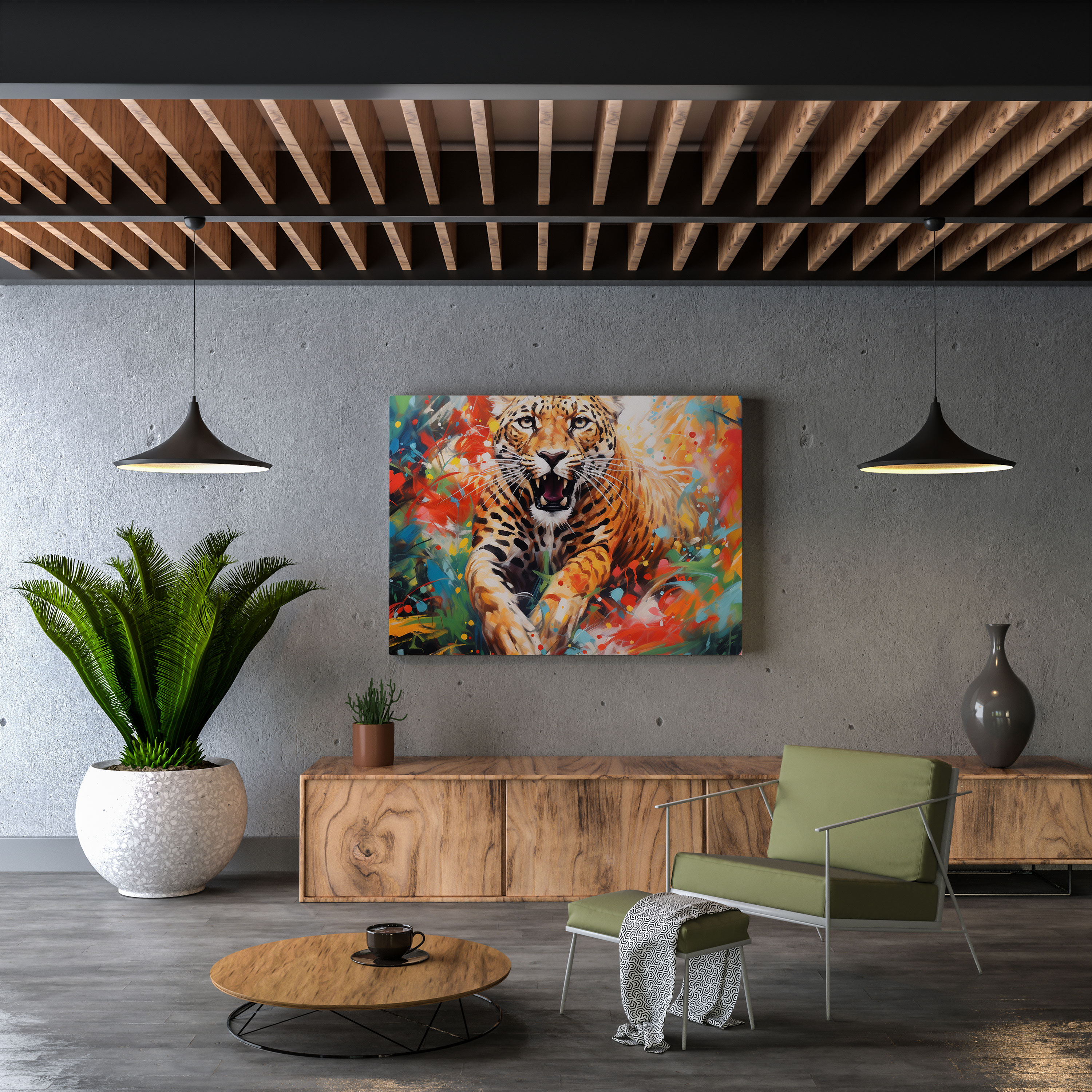 Cheetah Wall Art - Dynamic Jungle - Cheetah, Canvas Print, Cheetah Wall Decoration, Canvas Wall Art