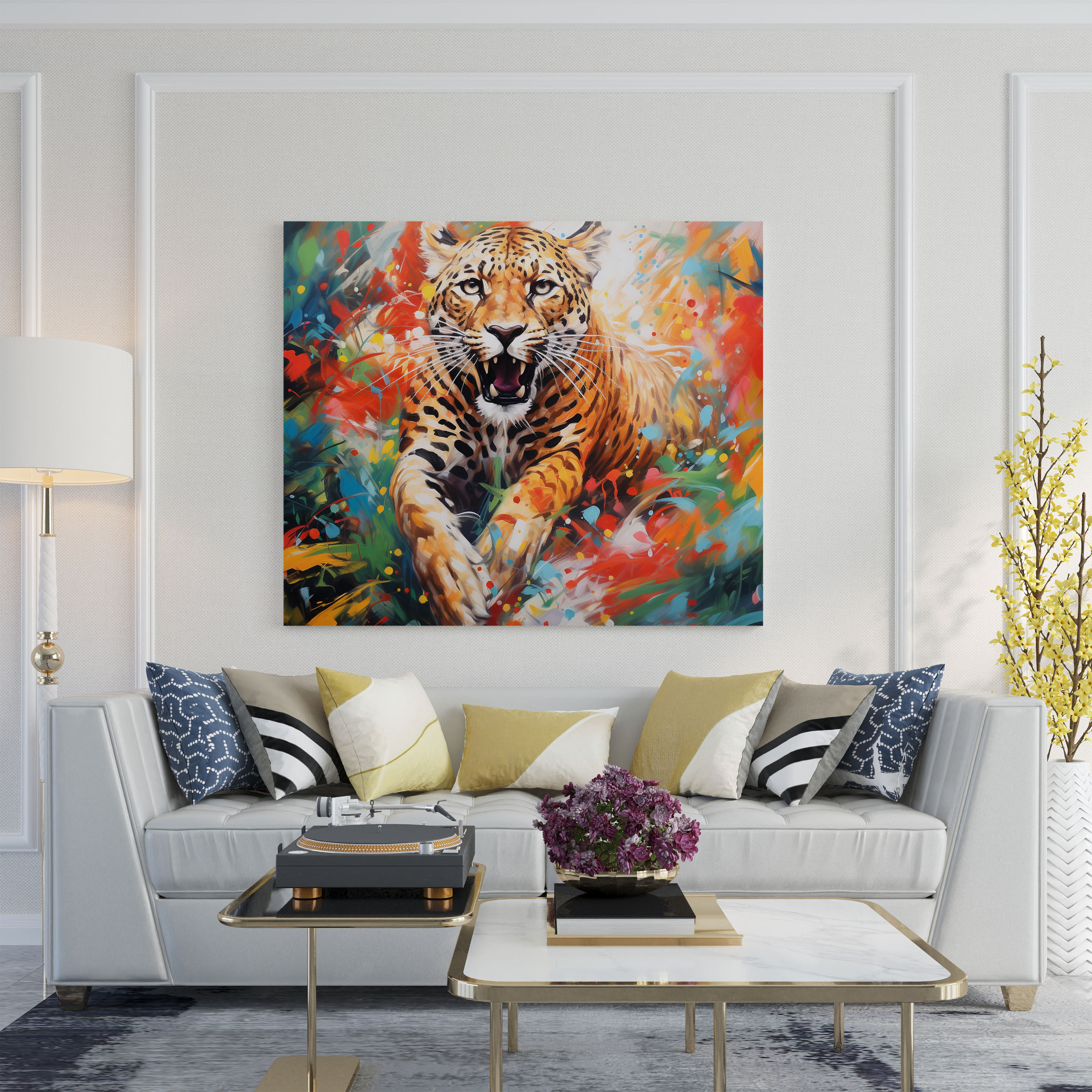Cheetah Wall Art - Dynamic Jungle - Cheetah, Canvas Print, Cheetah Wall Decoration, Canvas Wall Art