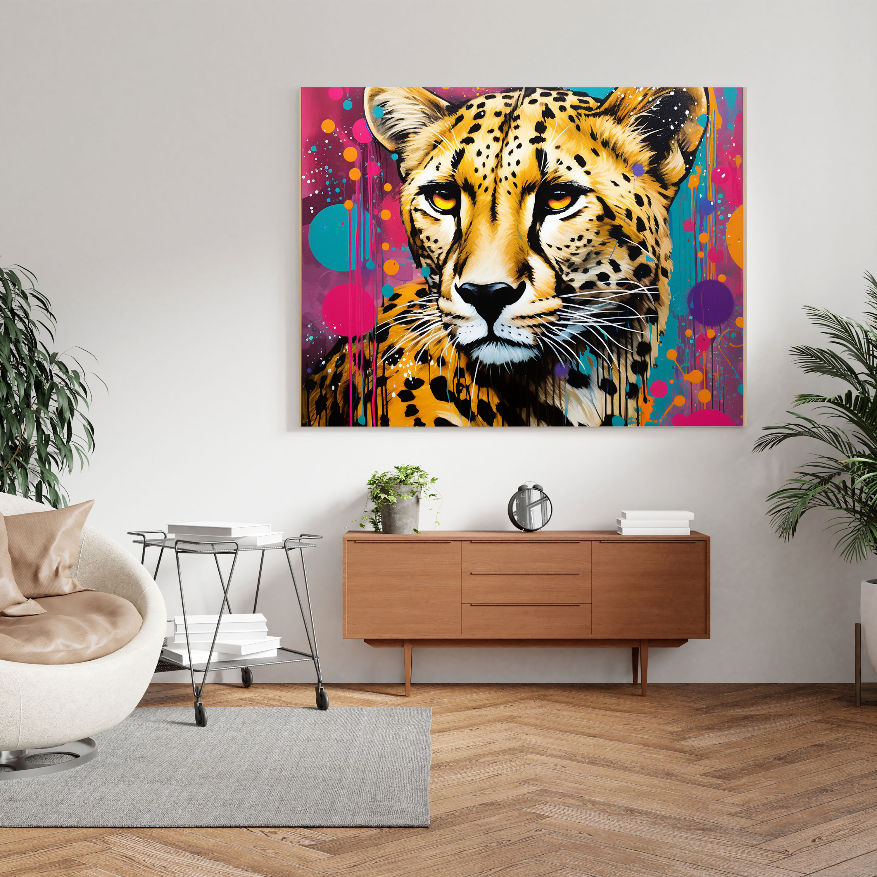 Cheetah Wall Art - Abstract Textures - Cheetah, Cheetah Wall Decoration, Home Decoration, Wall Art