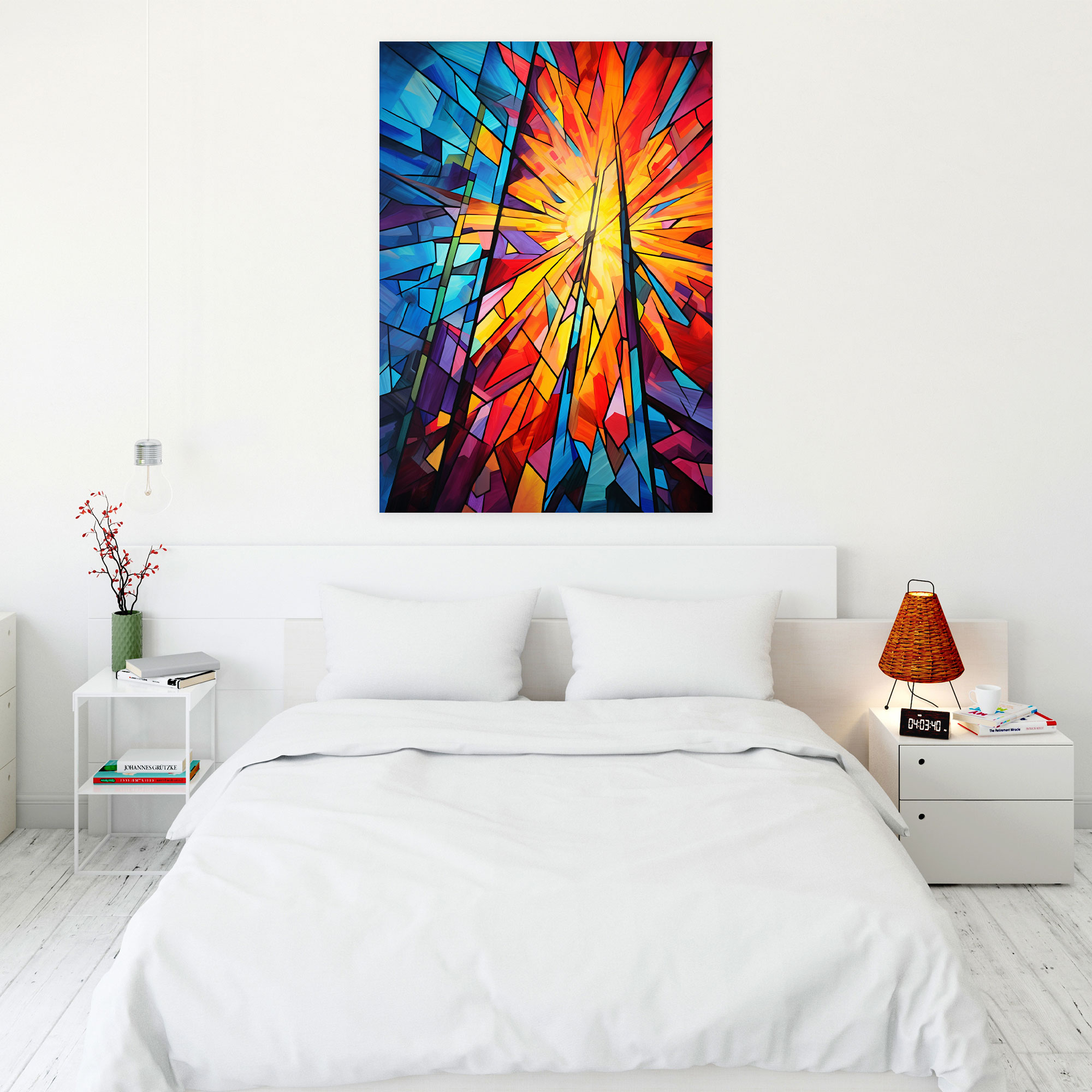 Church Canvas Print - Colorful Stained Glass Window Wall Art - Church, Canvas Wall Art, Home Decoration, Wall Decoration