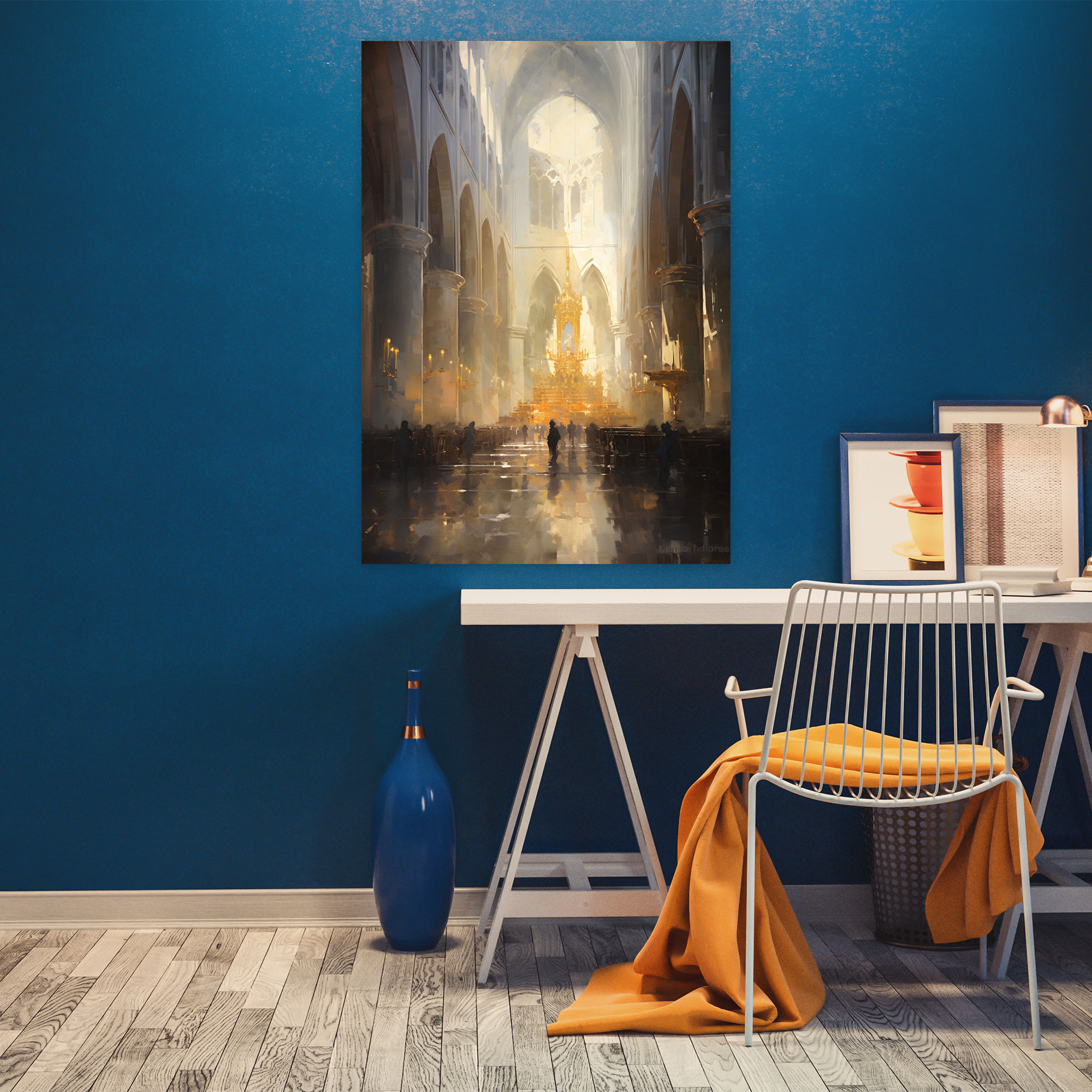 Church Canvas Print - Impressionist Cathedral Interior Wall Art - Church, Impressionist Painting, Cathedral Interior, Church