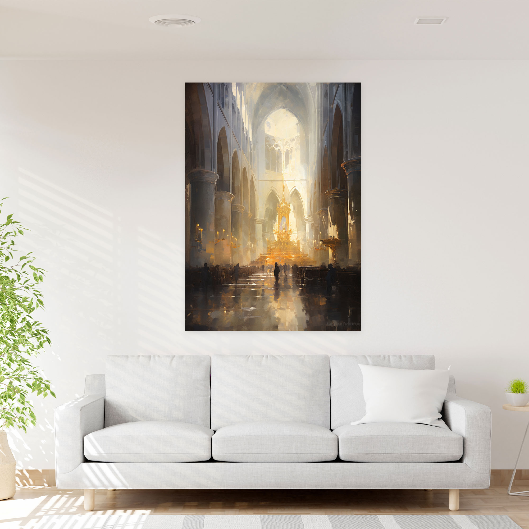 Church Canvas Print - Impressionist Cathedral Interior Wall Art - Church, Impressionist Painting, Cathedral Interior, Church