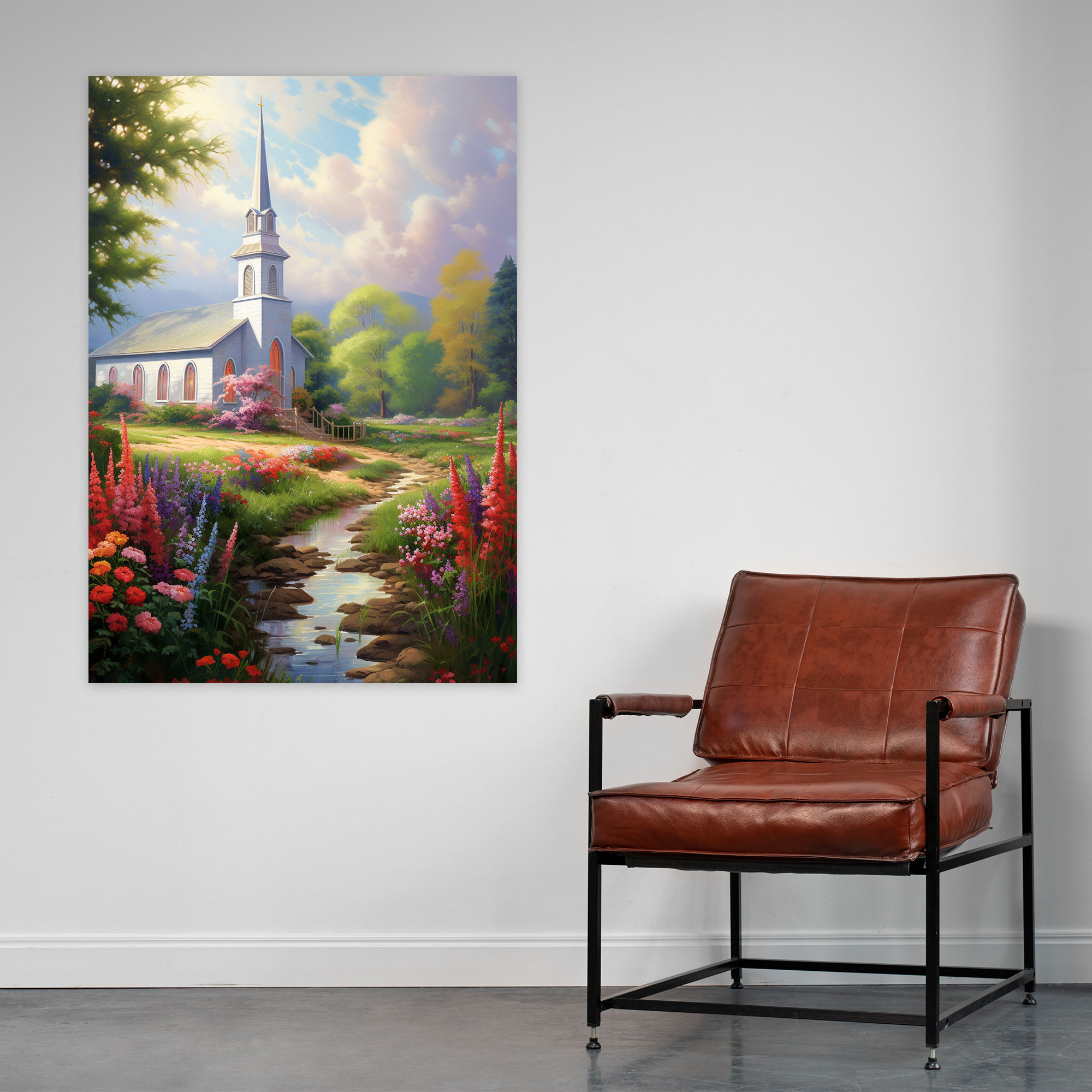 Church Canvas Print - Church, Canvas, Serene Countryside, Canvas Wall Art