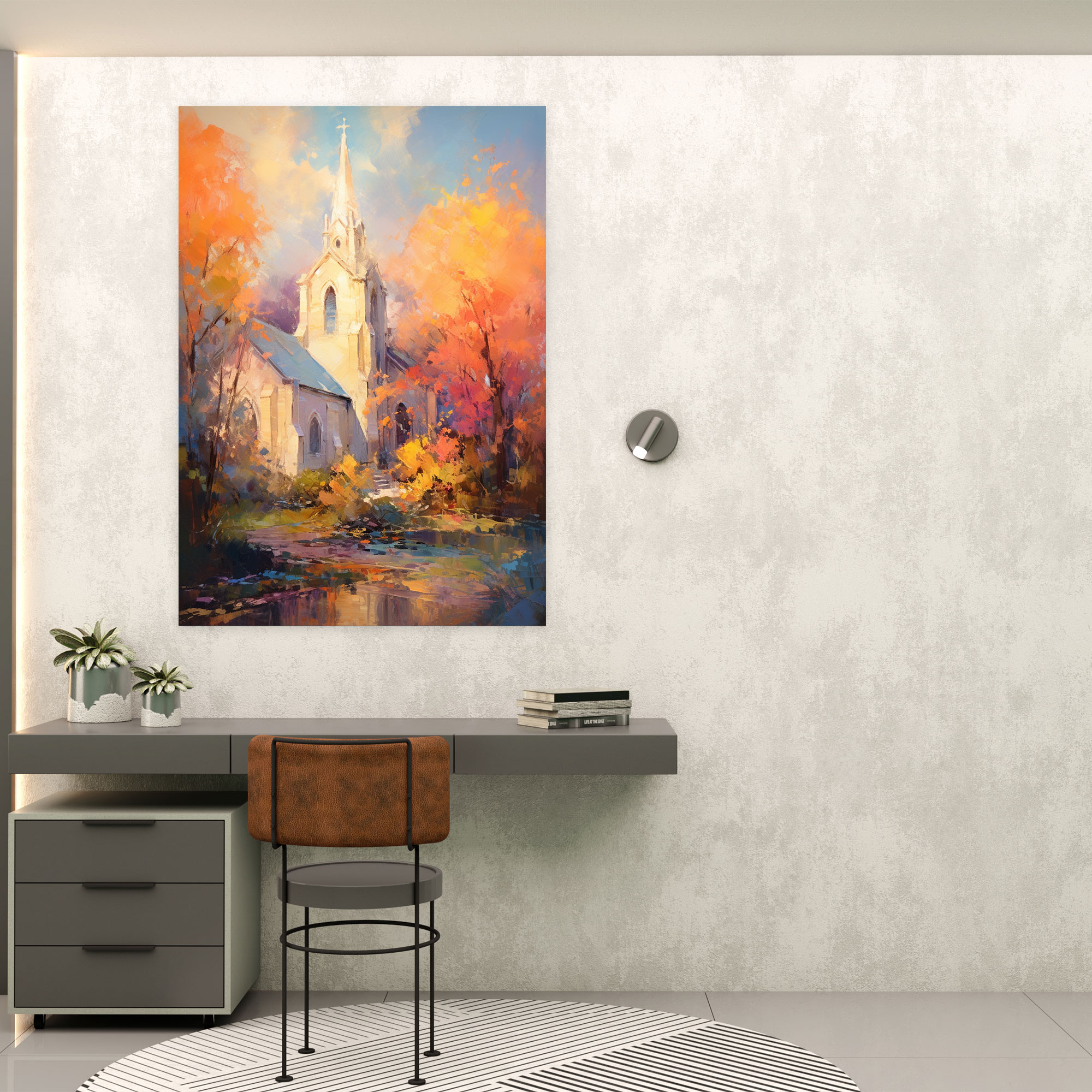 Church Canvas Print - Church, Church, Vibrant Colors, Impressionist Painting